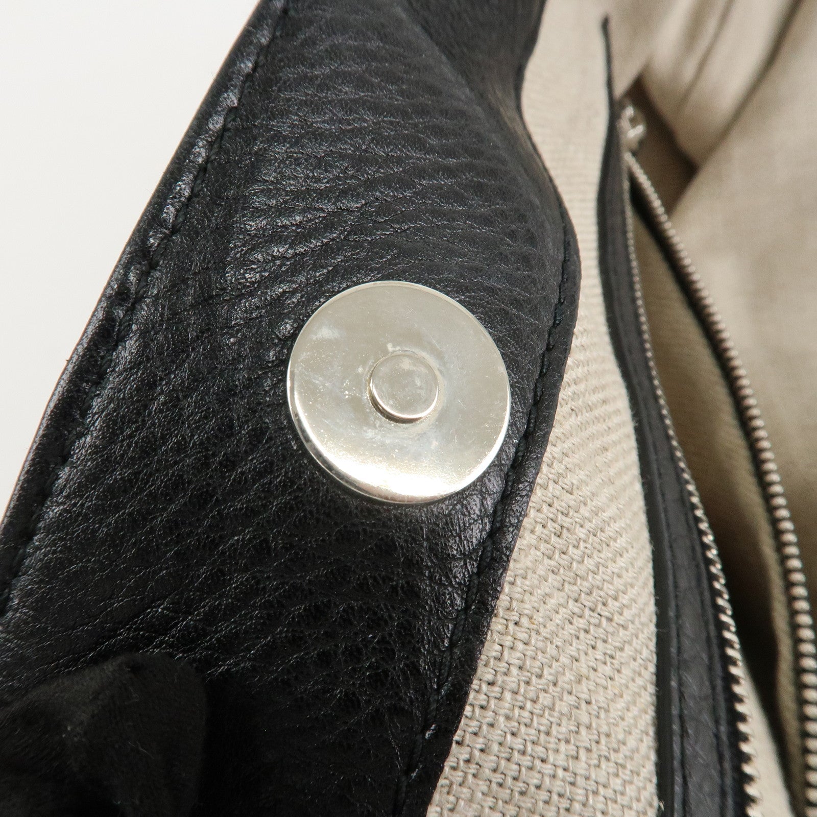 GUCCI Guccissima Leather Horsebit Tote Bag Black 229852 Used