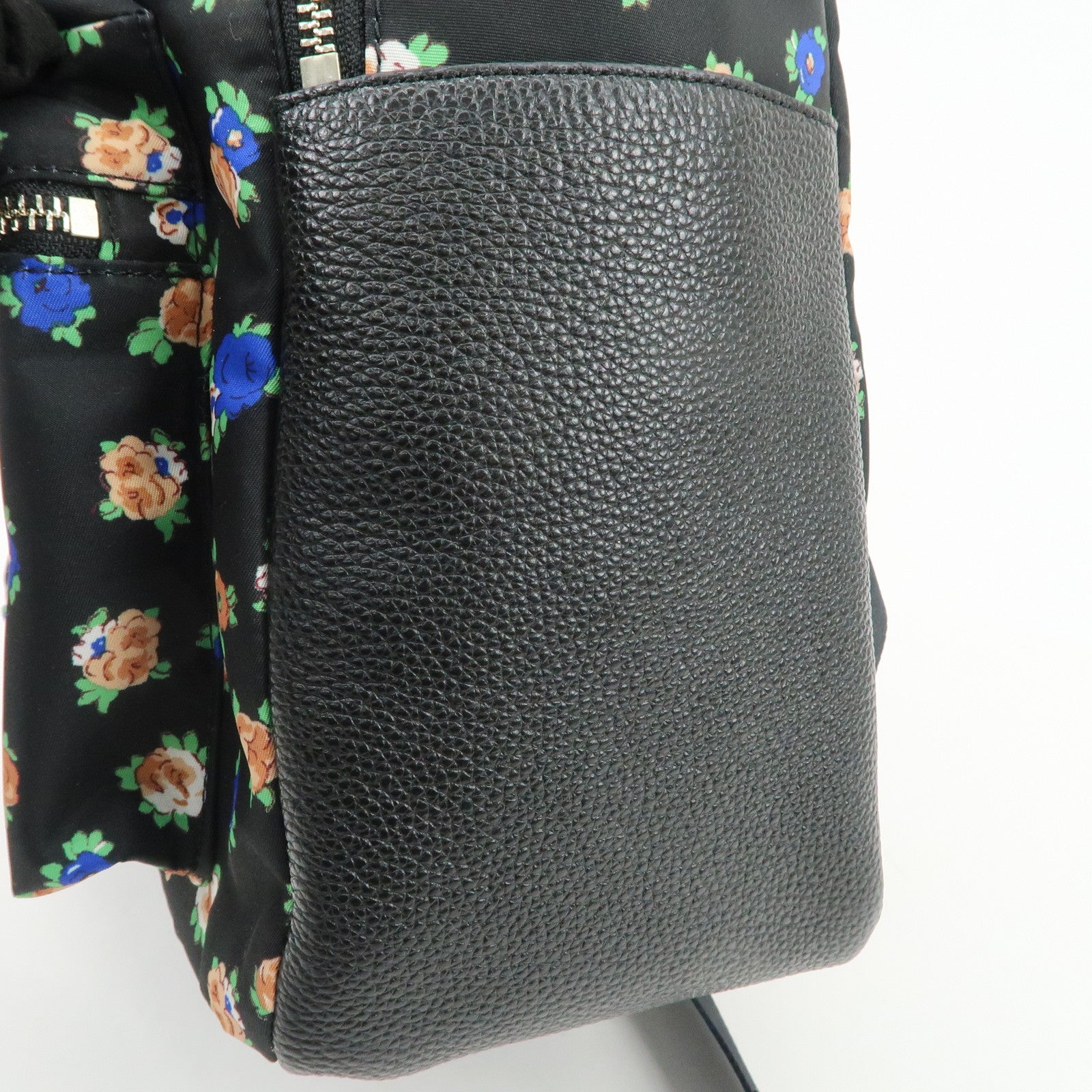 COACH Charlie Nylon Leather Floral Backpack Rucksack Black