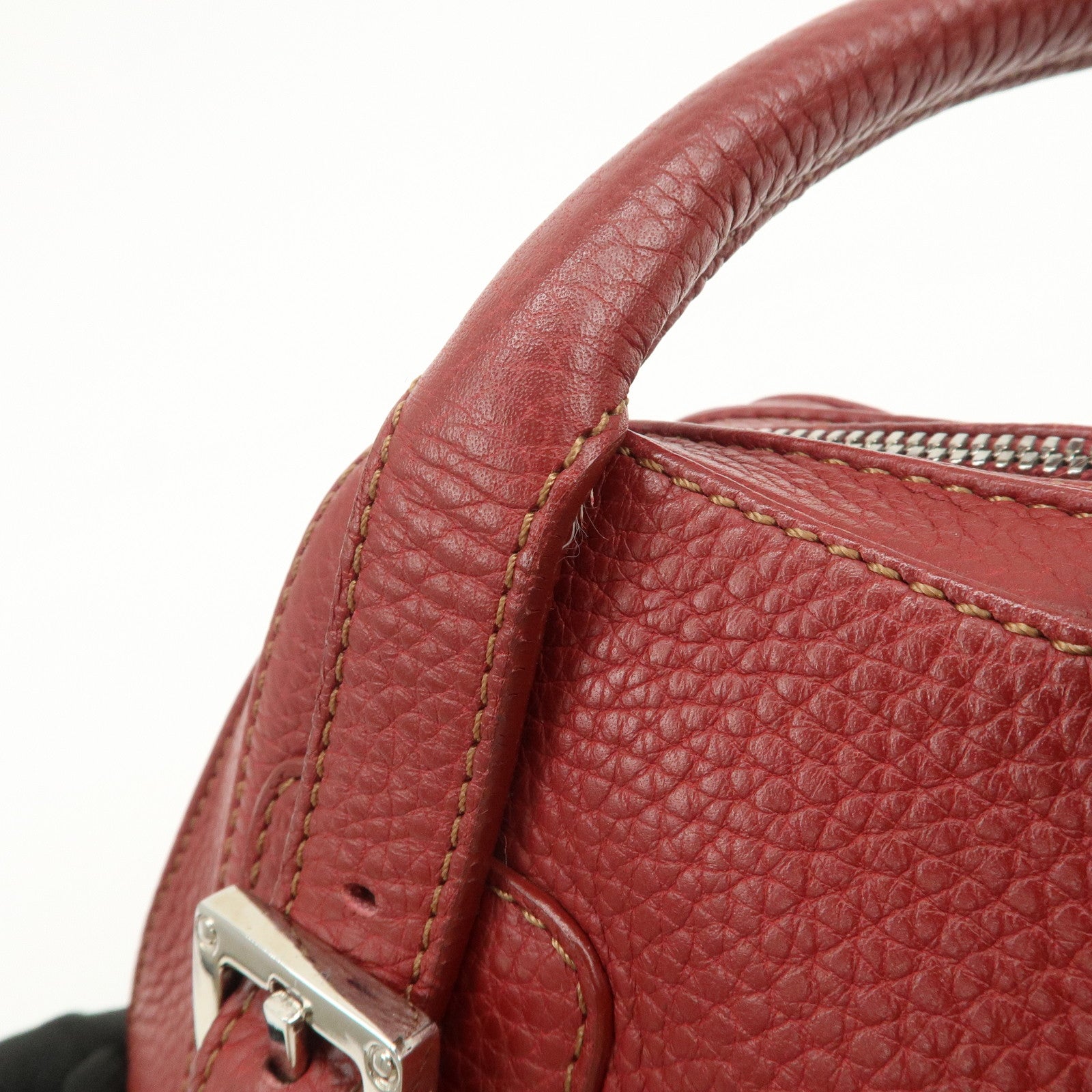 LOEWE Senda Leather Shoulder Bag Hand Bag Red