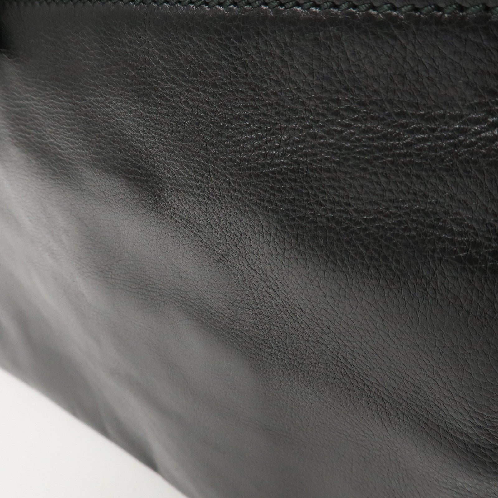BVLGARI Logo Leather Clutch Bag Black