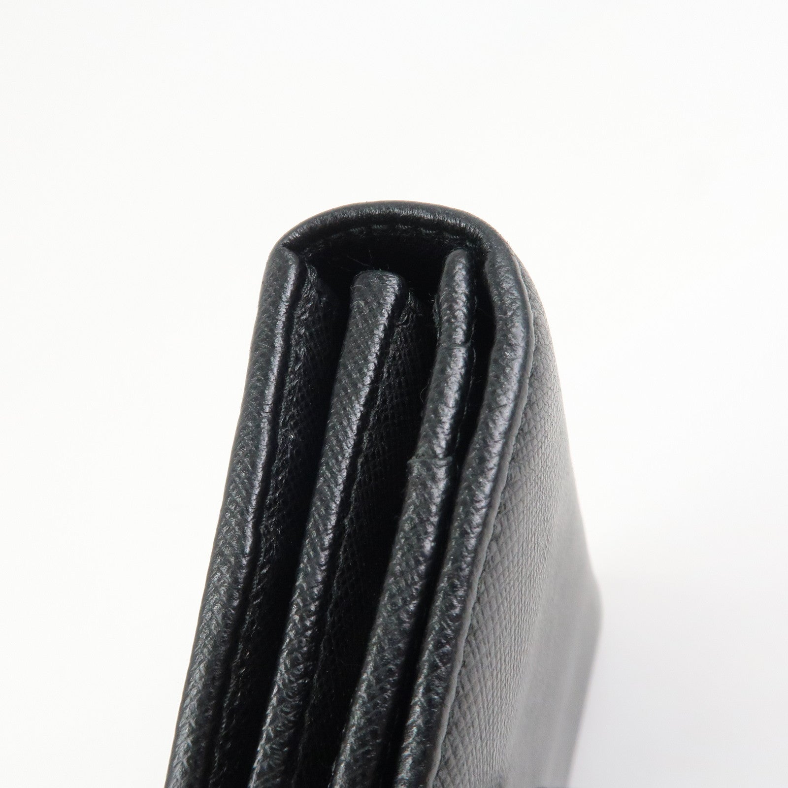 PRADA Saffiano Leather Flap Bi-Fold Long Wallet Black 1MH132