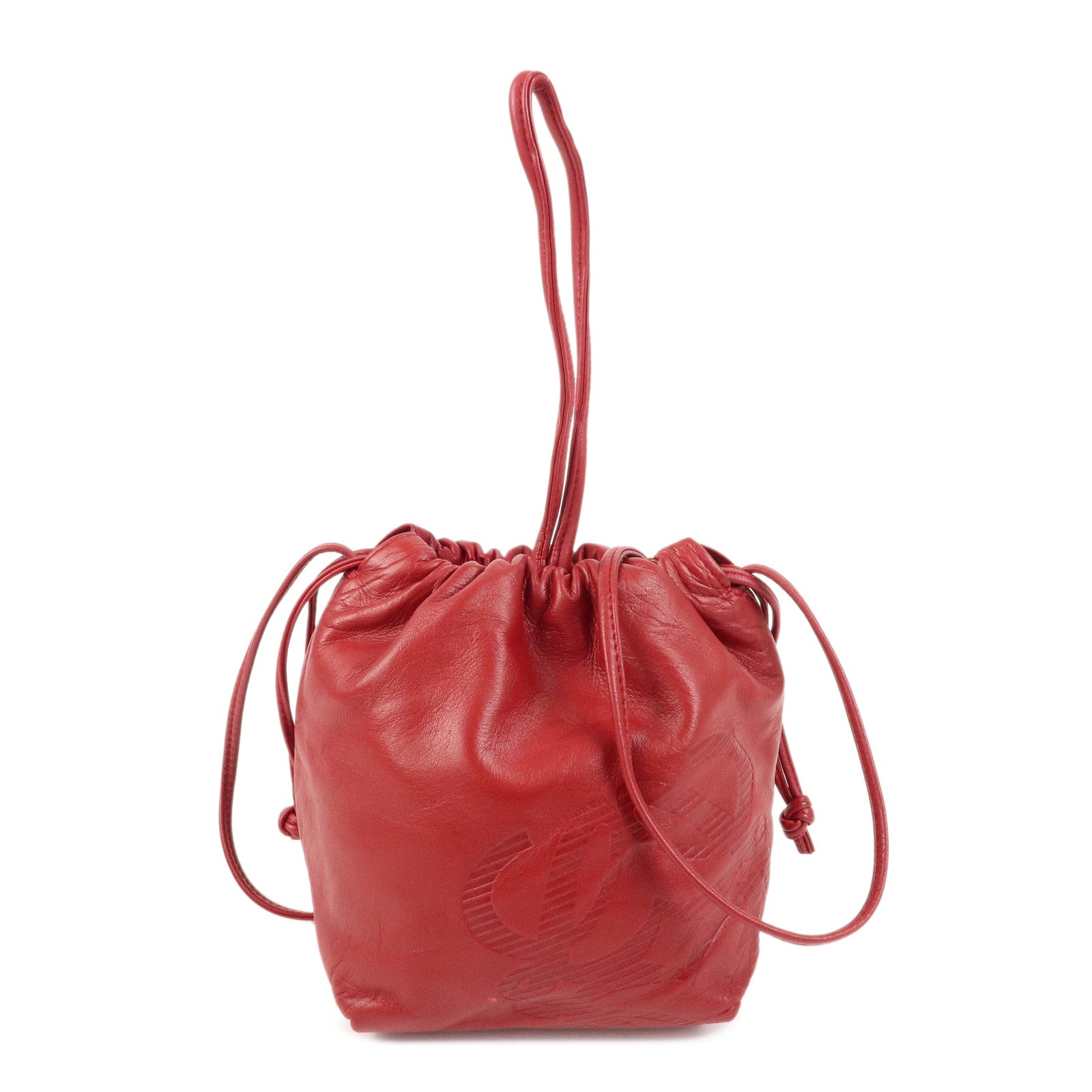 LOEWE Anagram Nappa Leather Shoulder Bag Crossbody Bag Red