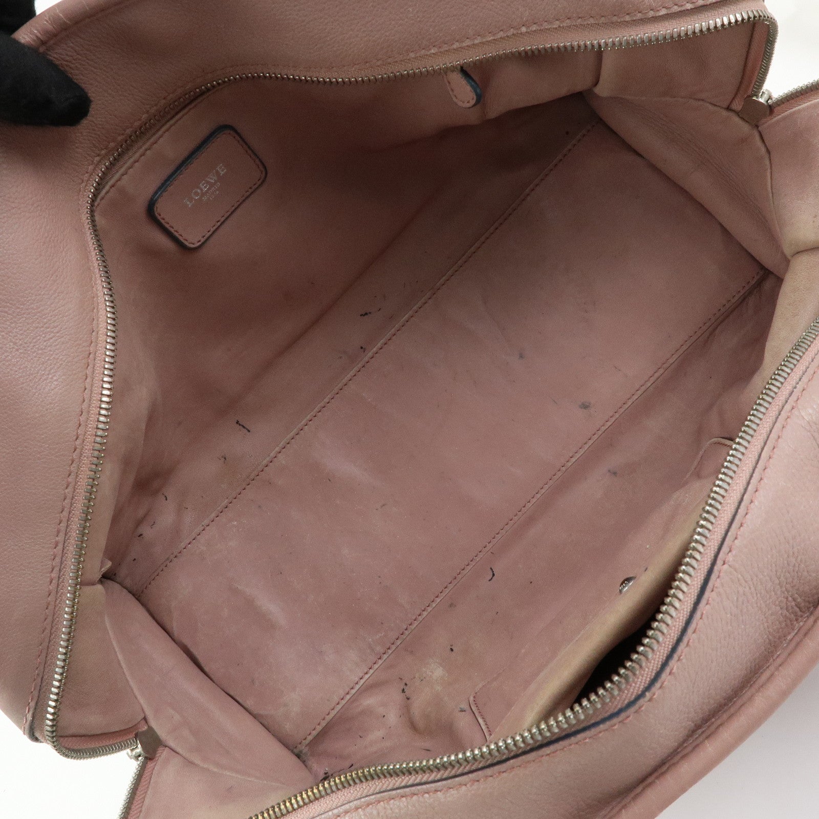 LOEWE Anagram Amazona 36 Leather Hand Bag Boston Bag Pink