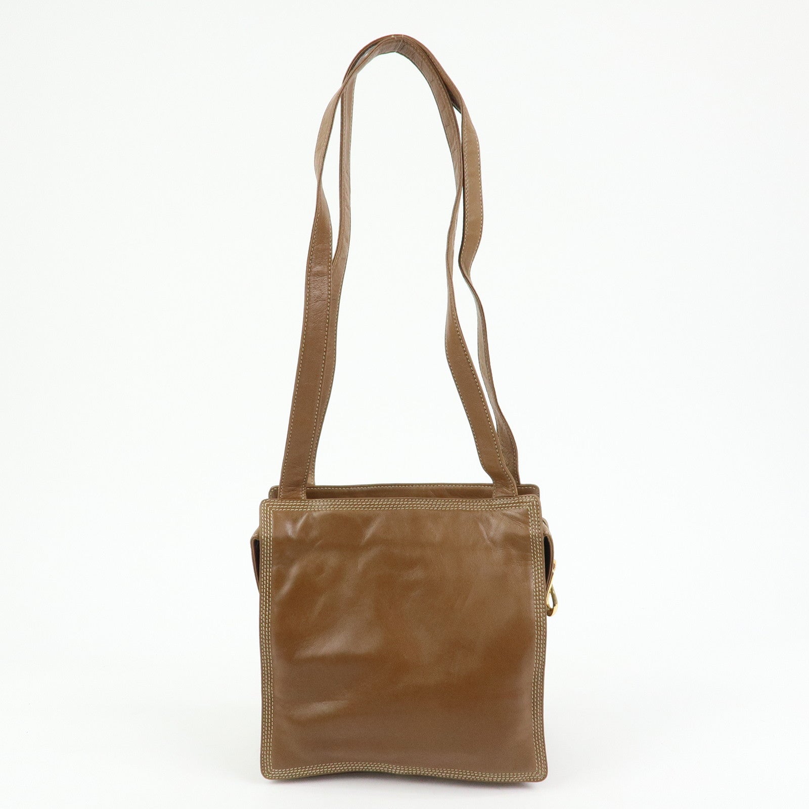 LOEWE Anagram Nappa Leather Shoulder Bag Hand Bag Brown