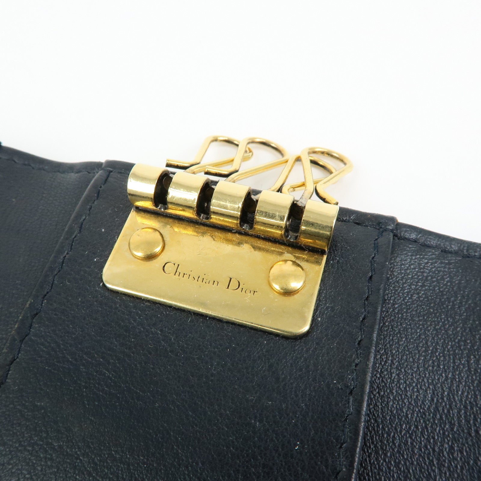 Christian Dior Saddle Oblique Jacquard Canvas Key Case Navy