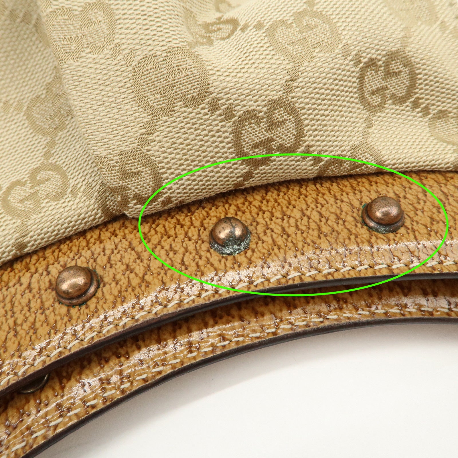 GUCCI Bamboo GG Canvas Shoulder Bag Hand Bag Beige 124293