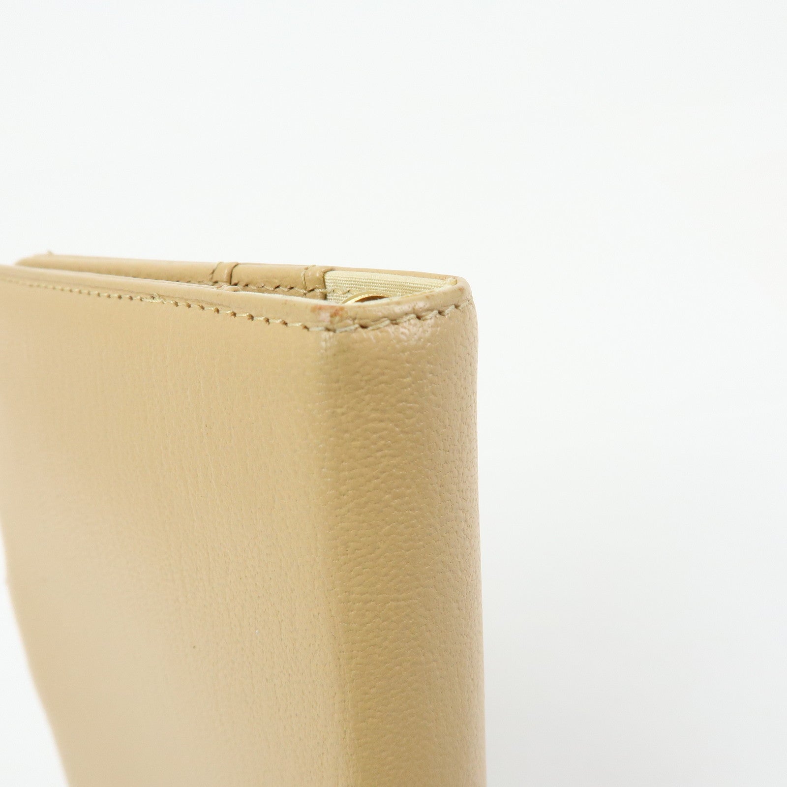 CHANEL COCO Mark Calf Skin Agenda Cover Planner Cover Beige