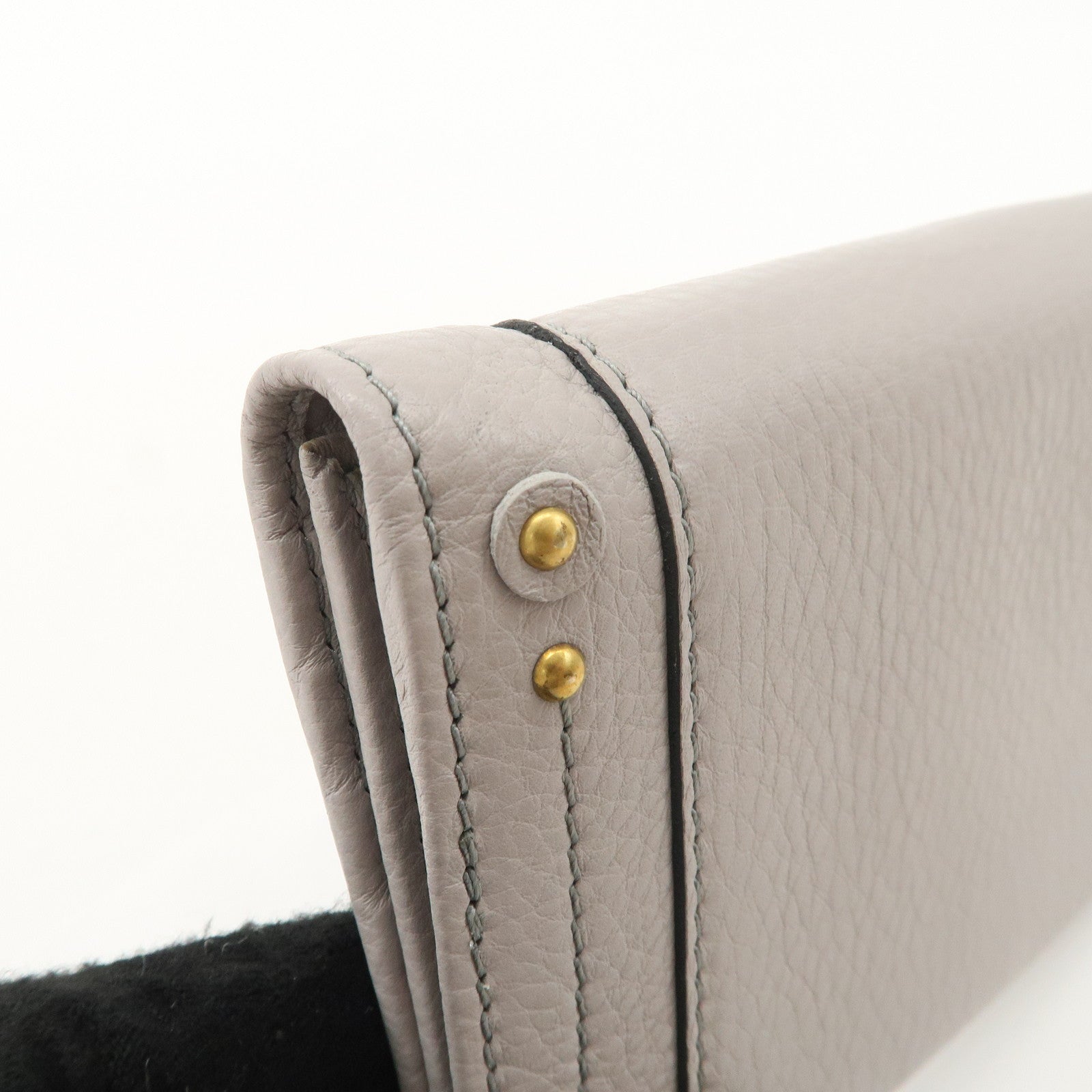 Chloe Paddington Leather Bi-fold Long Wallet Gray Used