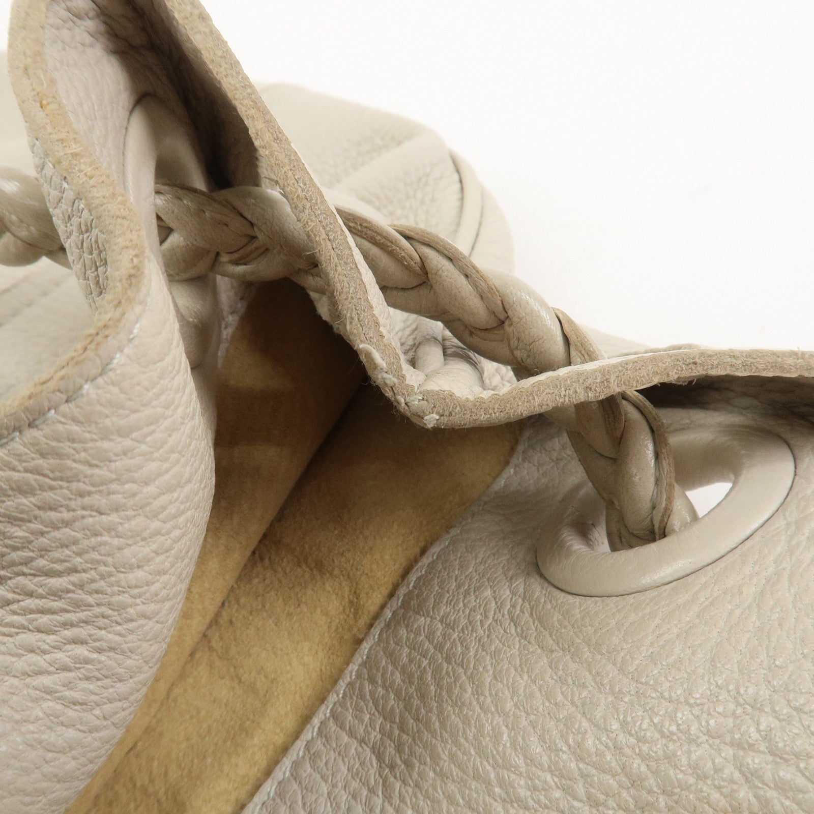 BOTTEGA VENETA Calf Leather 2Way Shoulder Bag Hand Bag Ivory