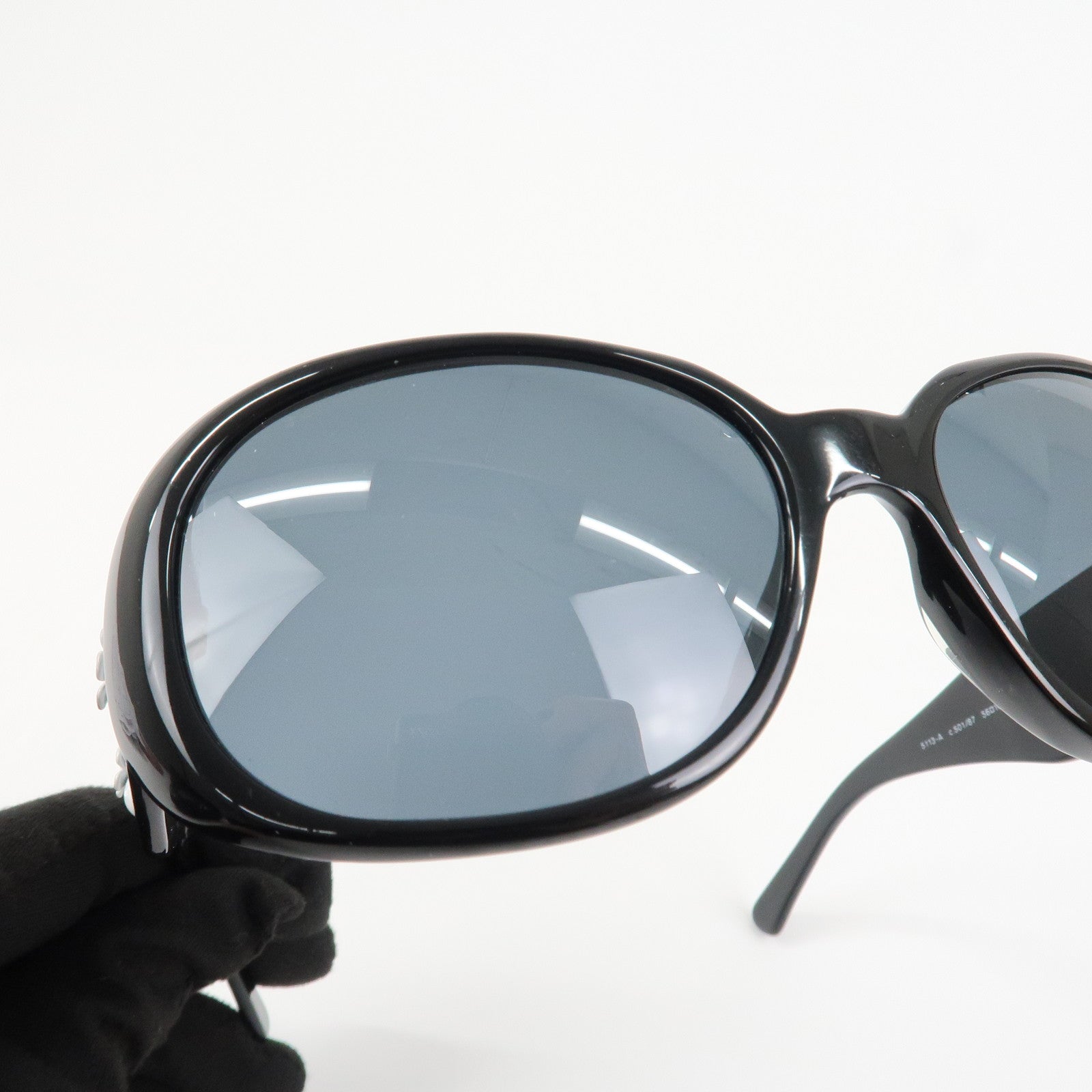 CHANEL Camelia COCO Mark Sunglasses c.501/87 56□16 130 3N Black 5113-A