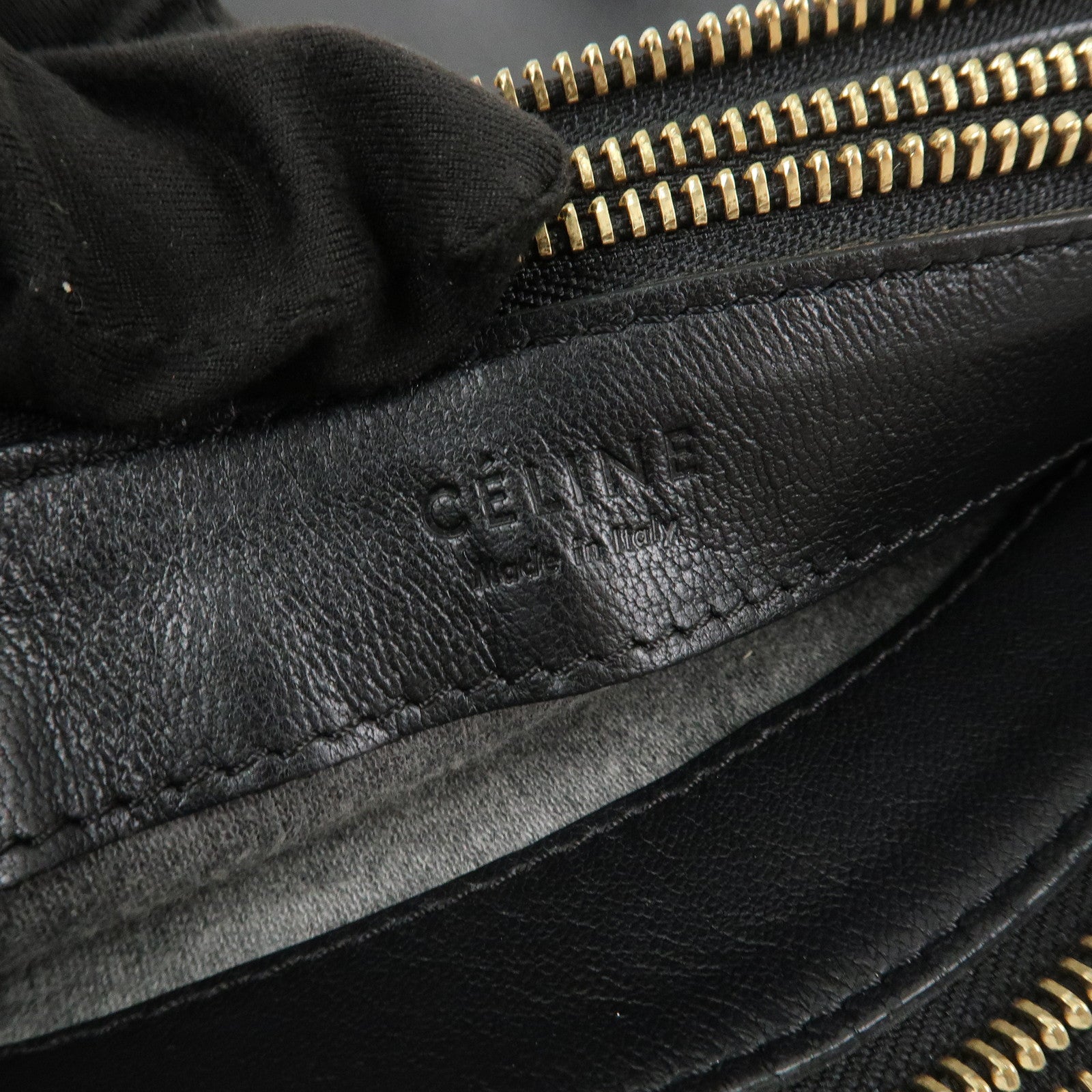 CELINE Calf Skin Trio Bag Shoulder Bag Crossbody Bag Black