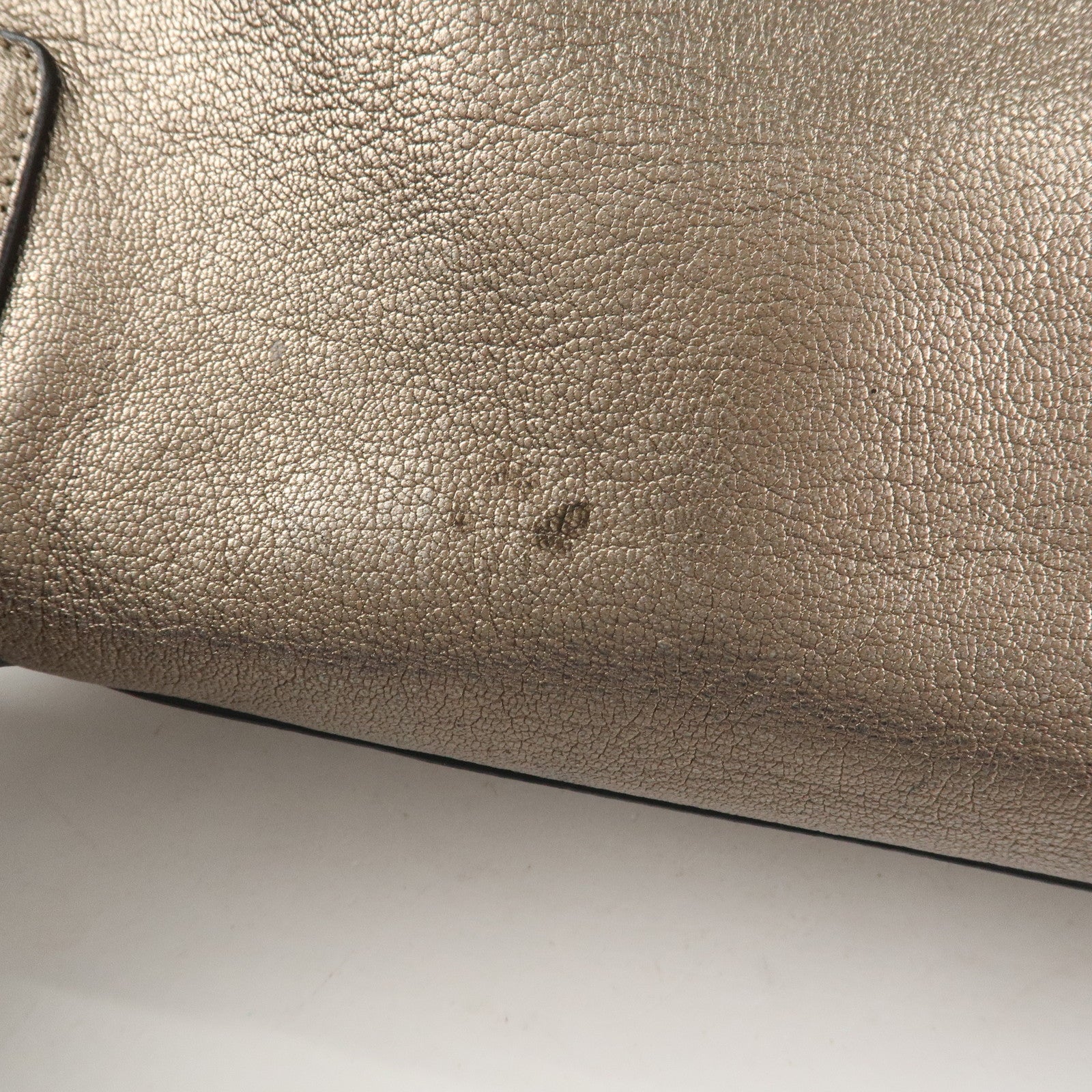 LOEWE Anagram Leather Amazona 36 Hand Bag Boston Bag Silver Grey