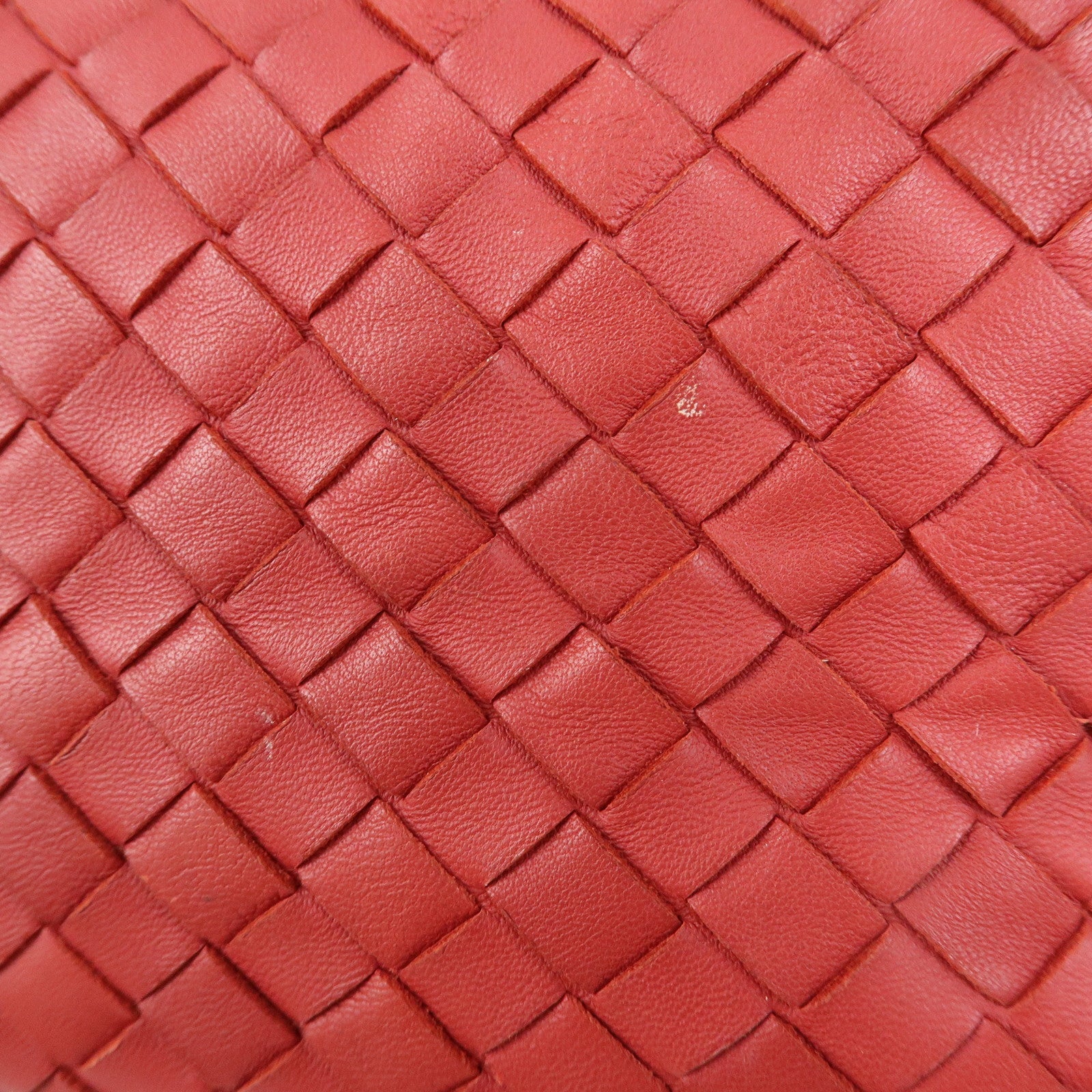 BOTTEGA VENETA Intrecciato Leather Hand Bag Shoulder Bag Red