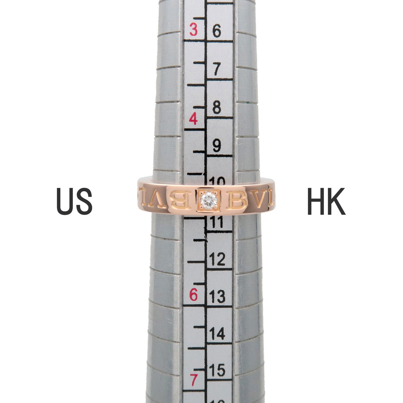 BVLGARI Double Logo 1P Daimond Ring K18 750PG Rose Gold US4.75-5