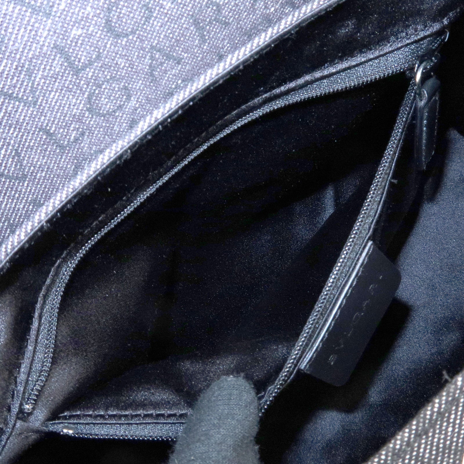 BVLGARI B-zero1 Drum Canvas Shoulder Bag Black Navy Used Used