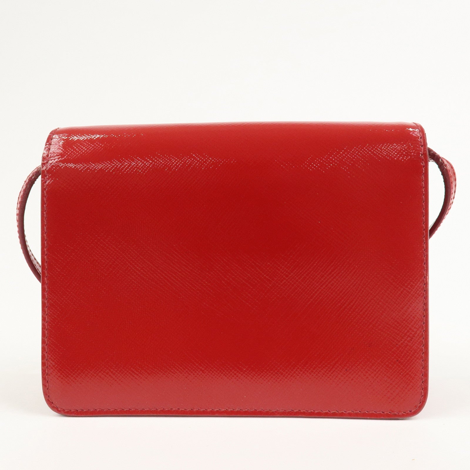 PRADA Saffiano Leather 2Way Mini Shoulder Bag Clutch Bag Red BT1031