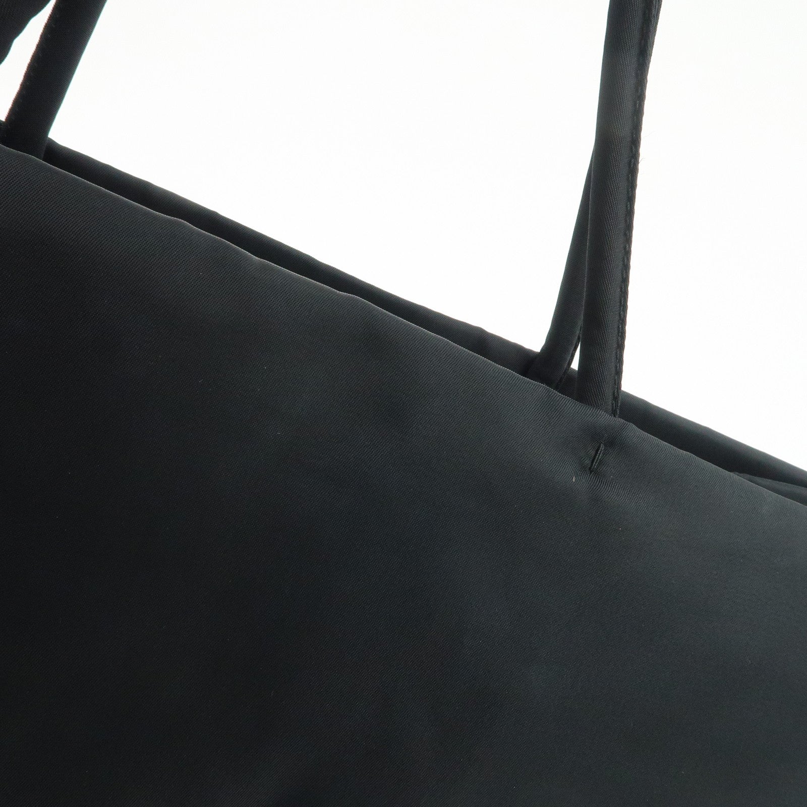 PRADA Triangle Logo Nylon Tote Bag Hand Bag Black B9024
