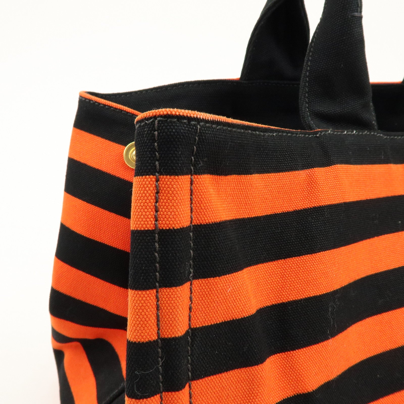 PRADA Triangle Logo Canapa Large Canvas Tote Bag Orange B1872B