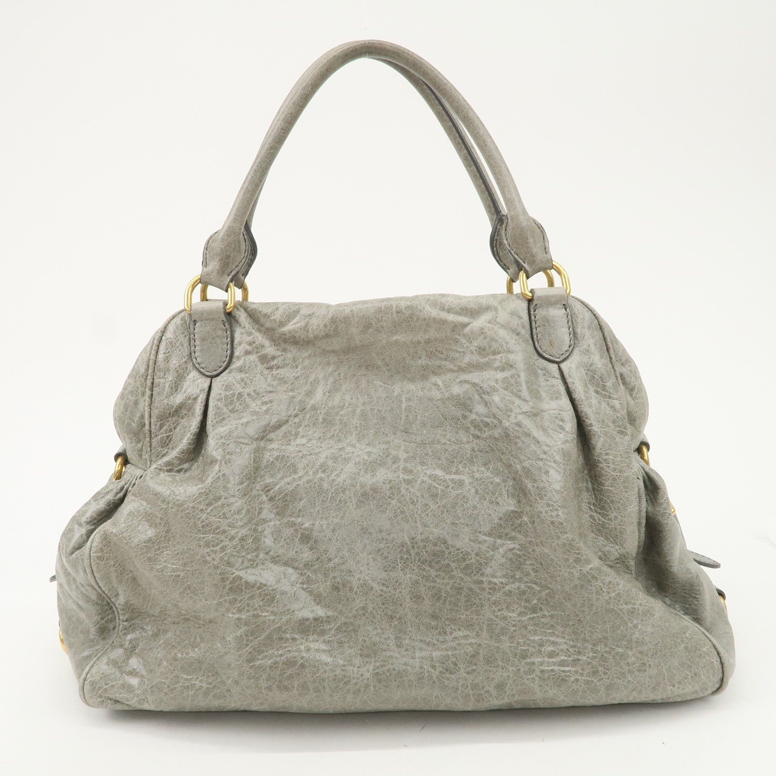 MIU MIU Nappa Leather Hand Bag Emerald Green Used