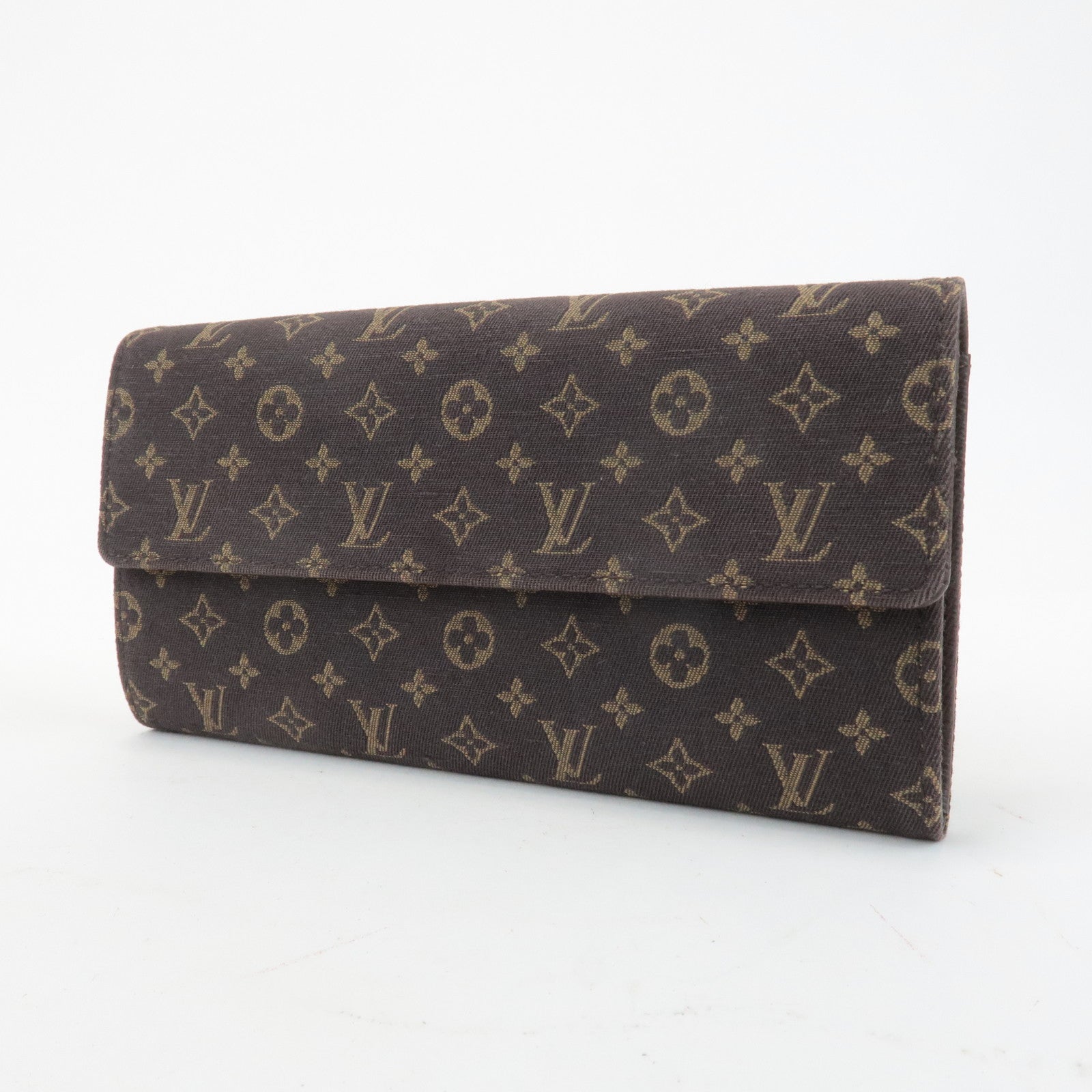 Louis Vuitton Monogram Mini Lin Portefeuille Sarah Long Wallet M95234 Used
