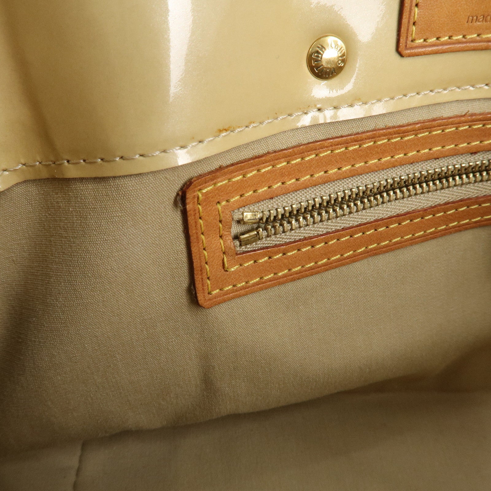 Louis Vuitton Monogram Vernis Lead PM Hand Bag Noisette M91334