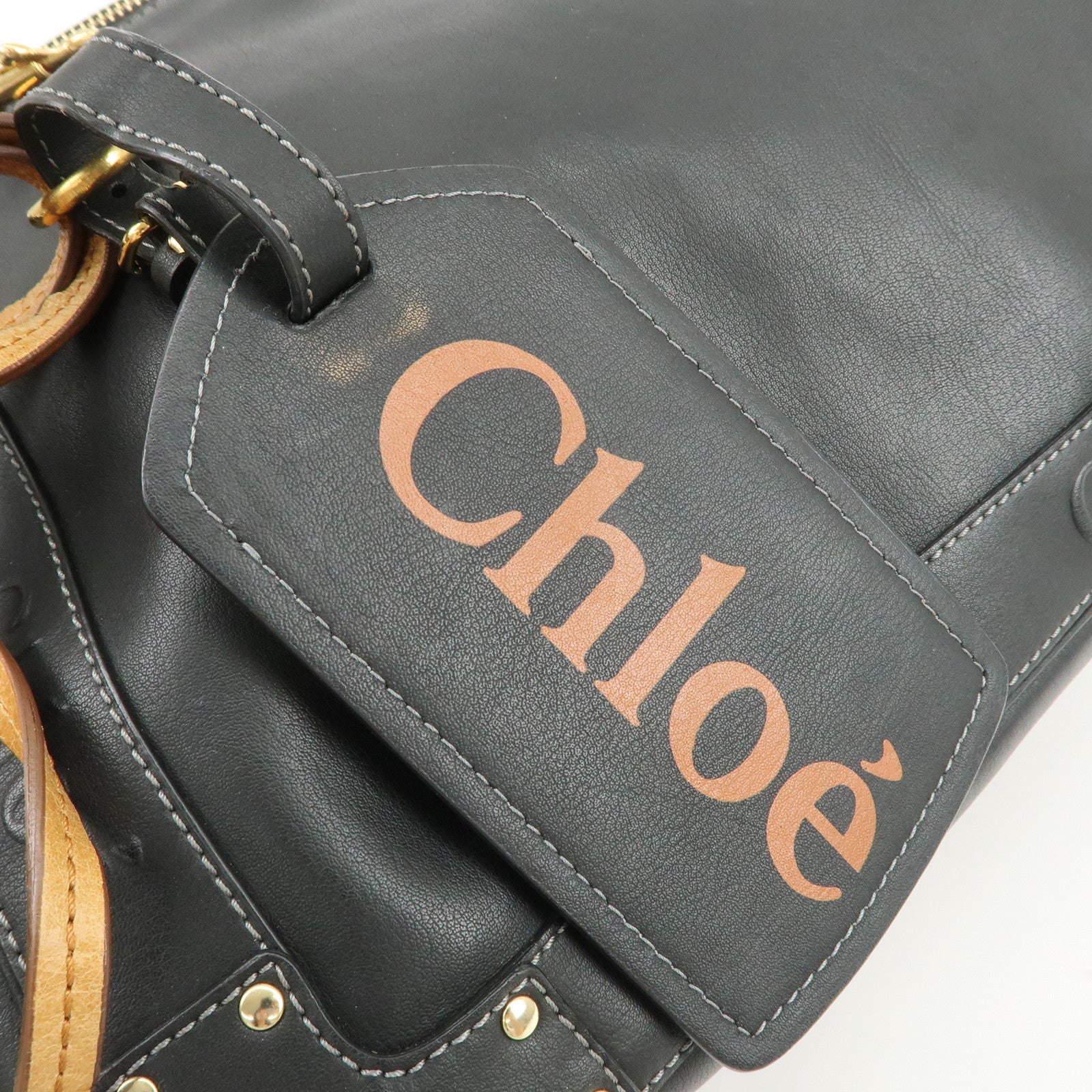 Chloe Eden Leather Shoulder Bag Hand Bag Tote Bag Black