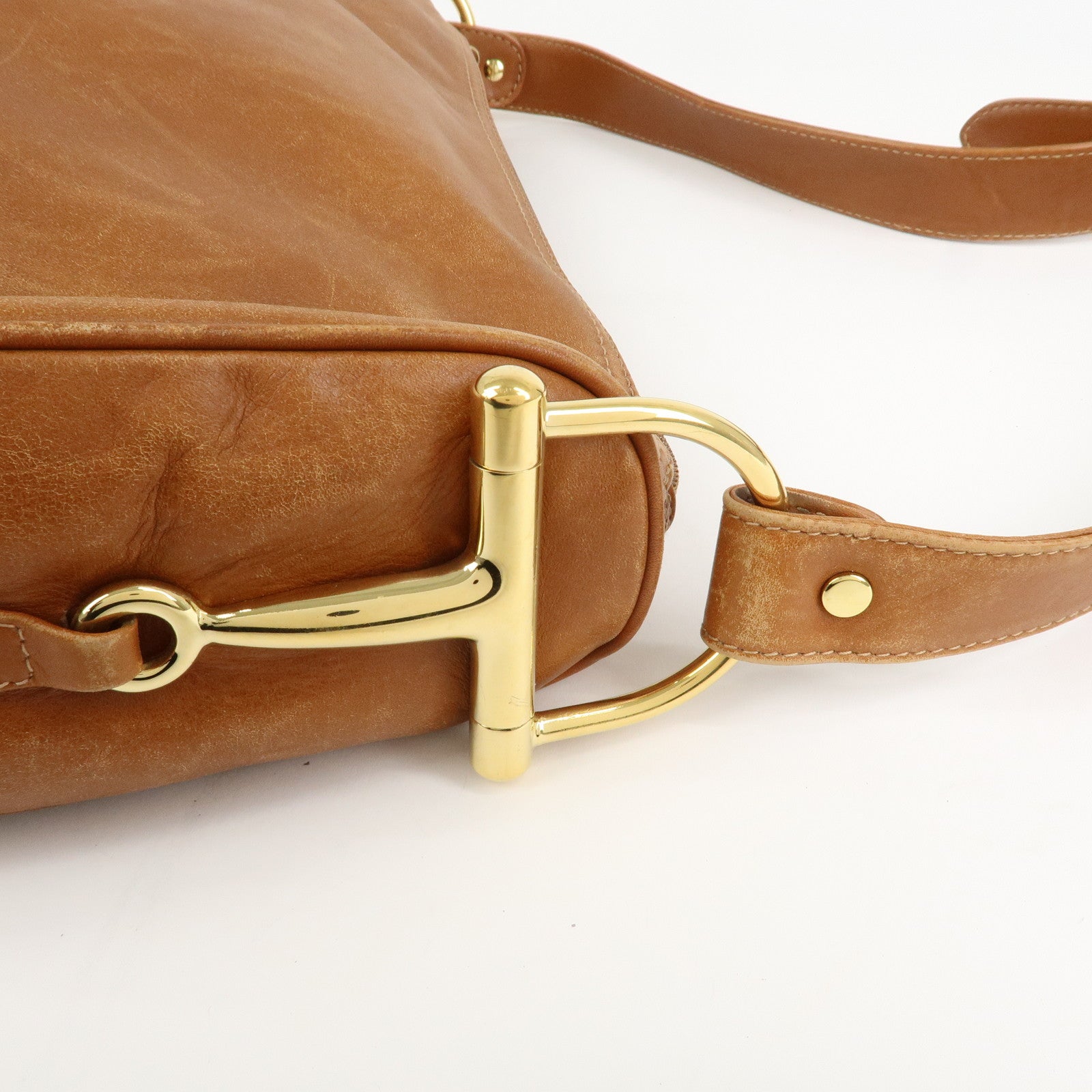 GUCCI Horsebit Leather Shoulder Bag Crossbody Bag 01.090.1411