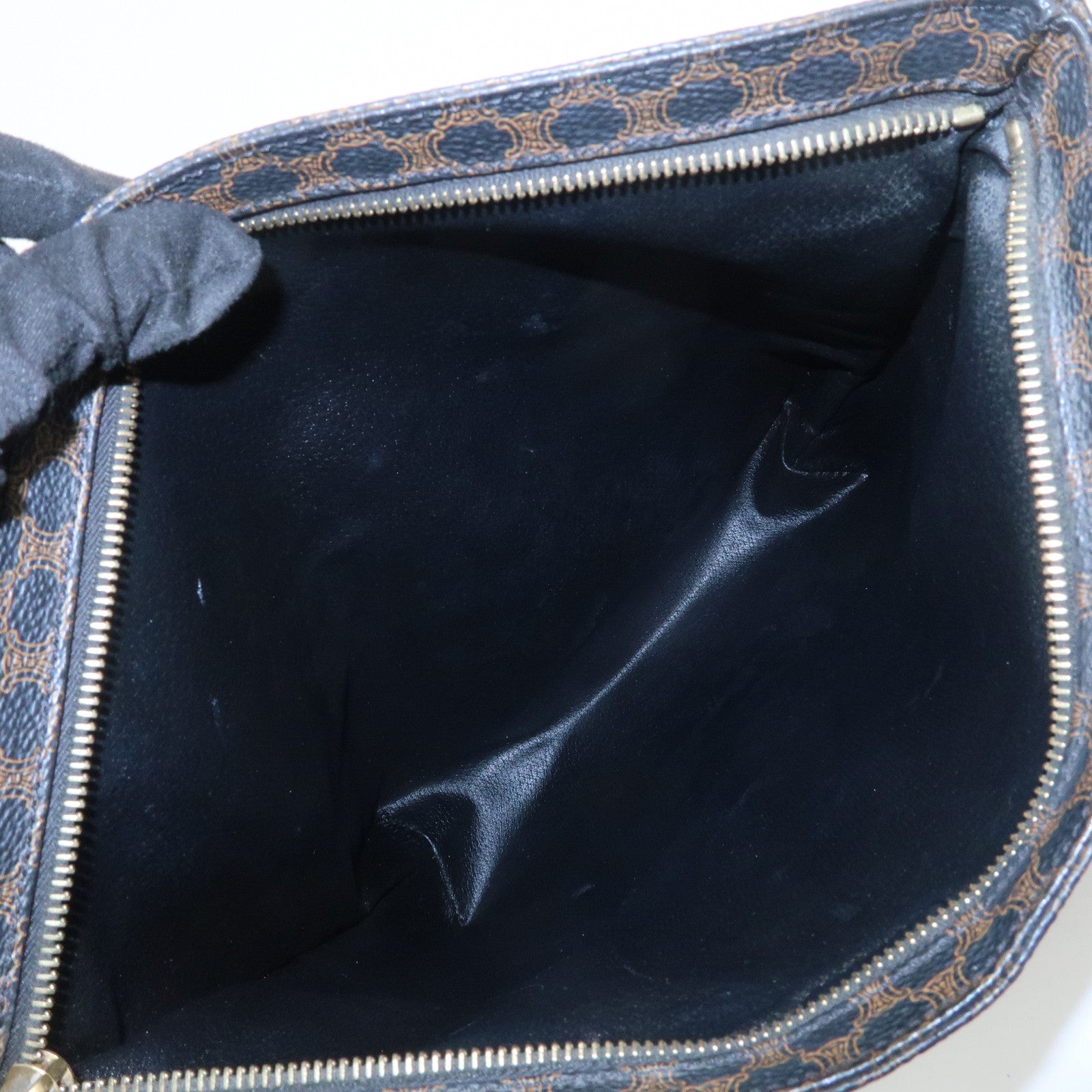 CELINE Macadam Logo PVC Leather Tote Bag Shoulder Bag Brown Black