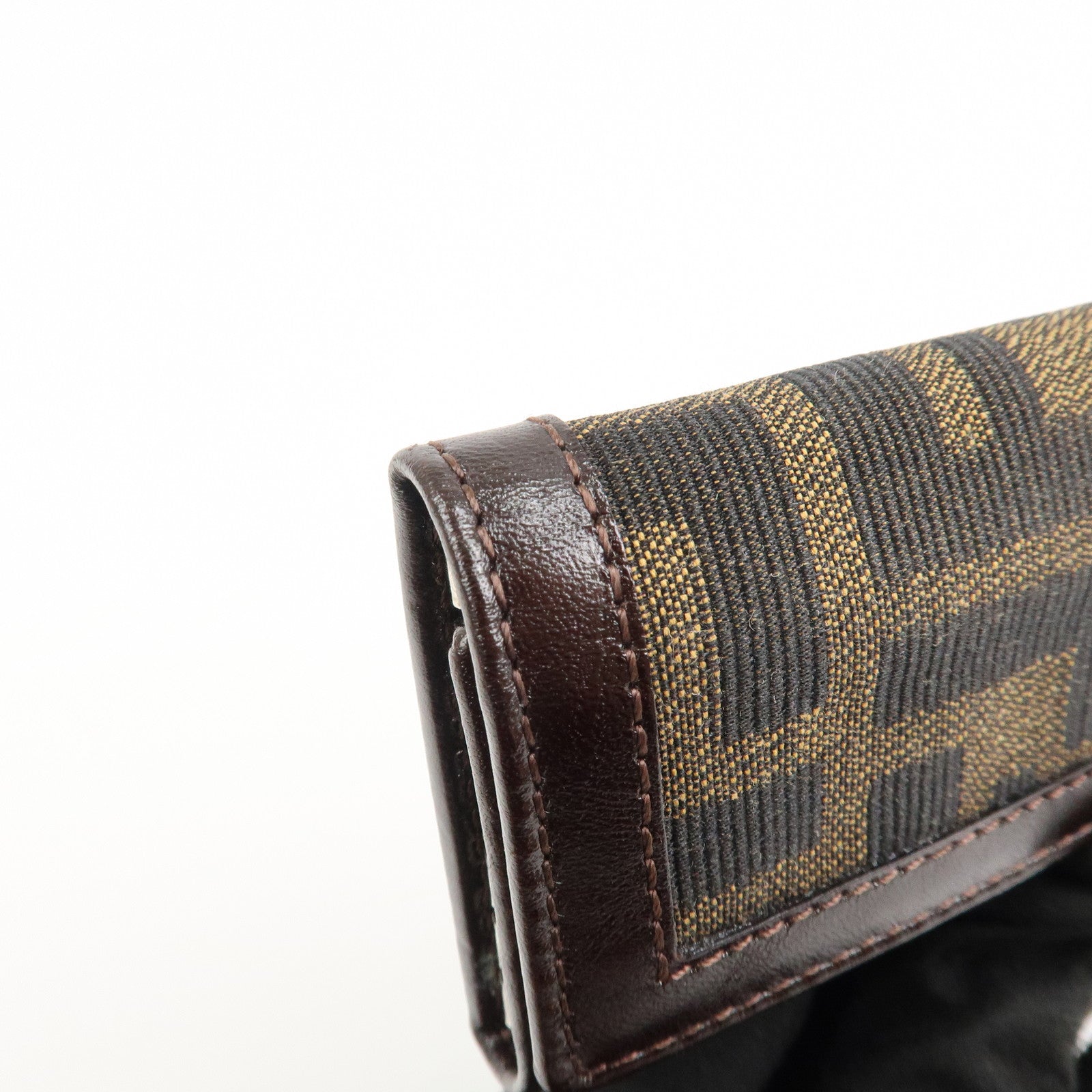 FENDI Zucca Canvas Leather 6 Ring Key Case Brown 10163