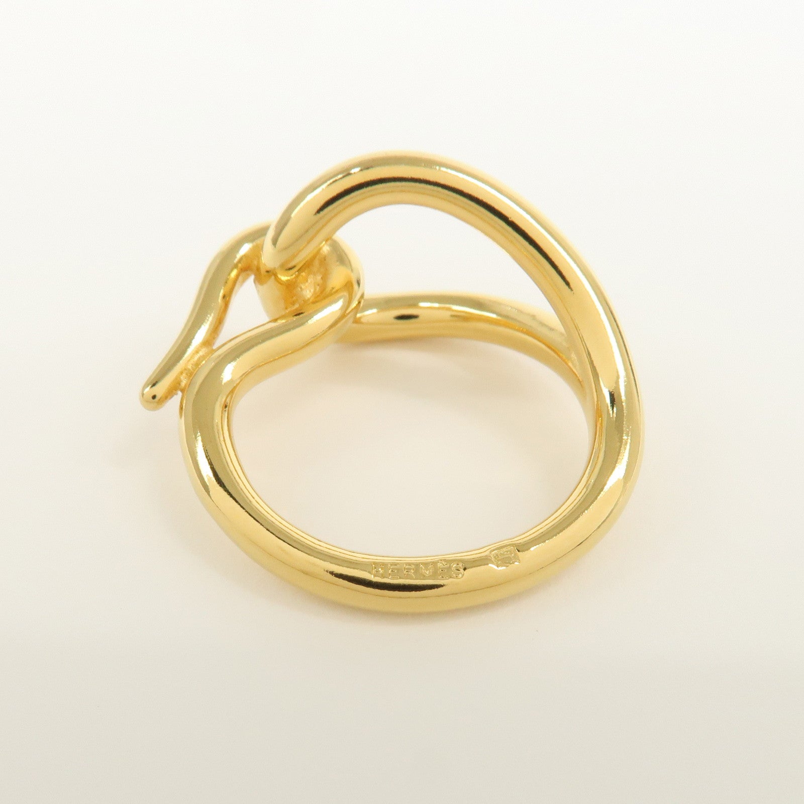 HERMES Metal Jumbo Scarf Ring Scarf Accessory Gold