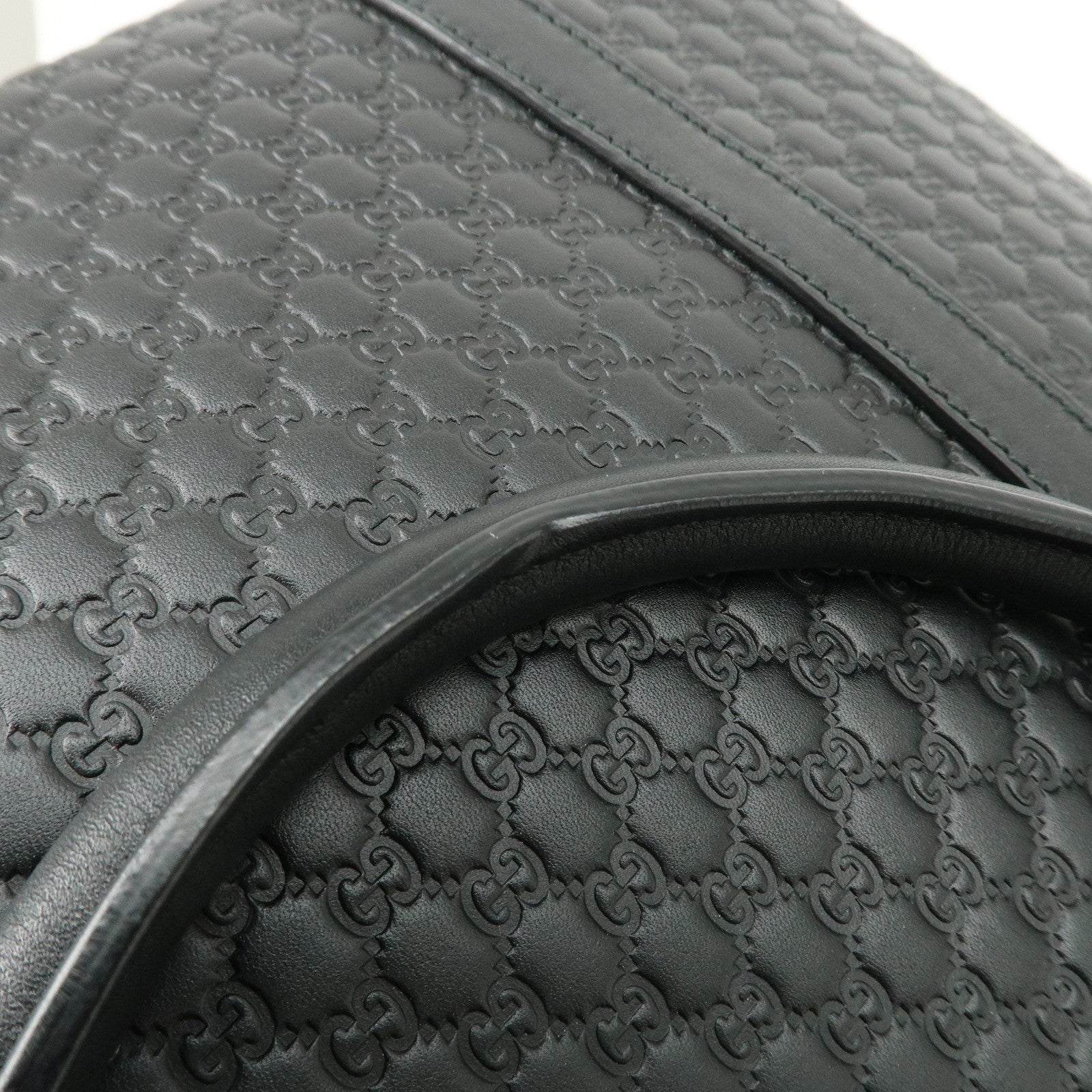 GUCCI Micro Guccissima Leather 2Way Bag Shoulder Bag Black 449658 Used