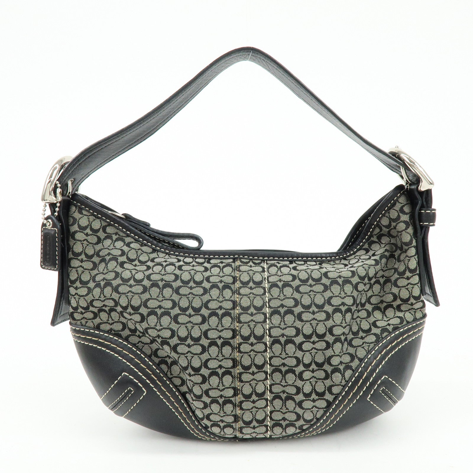 COACH Set of 2 Signature Canvas Leather Shoulder Bag Brown Black