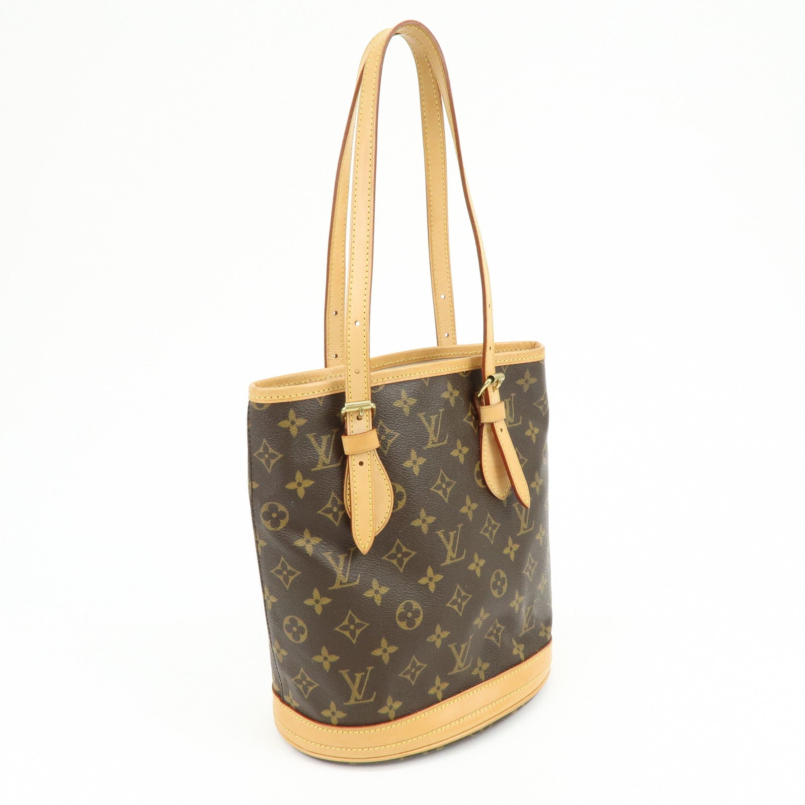 Louis Vuitton Monogram Canvas Bucket PM Hand Bag Brown M42238