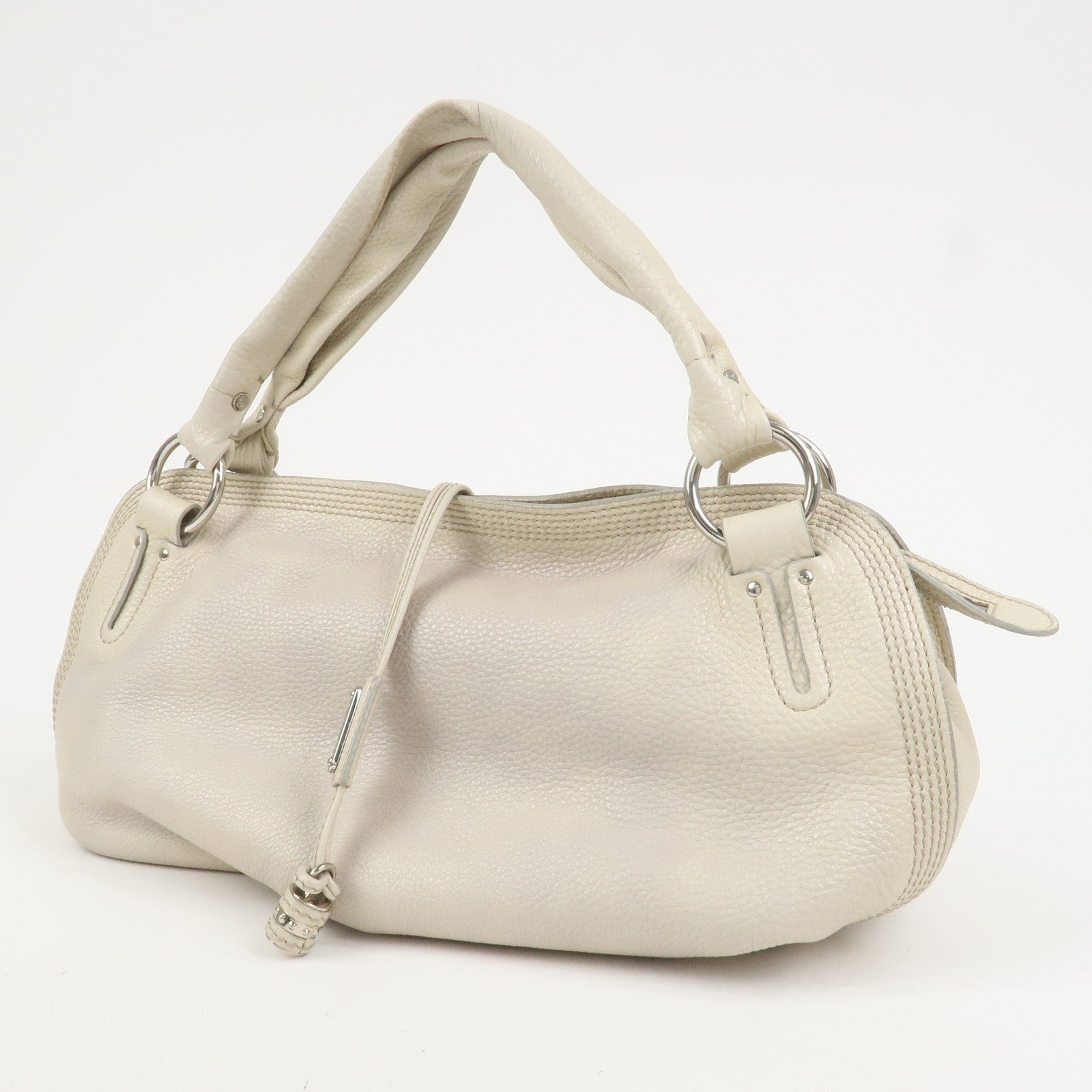 CELINE Bitter Sweet Leather Shoulder Bag Hand Bag Ivory