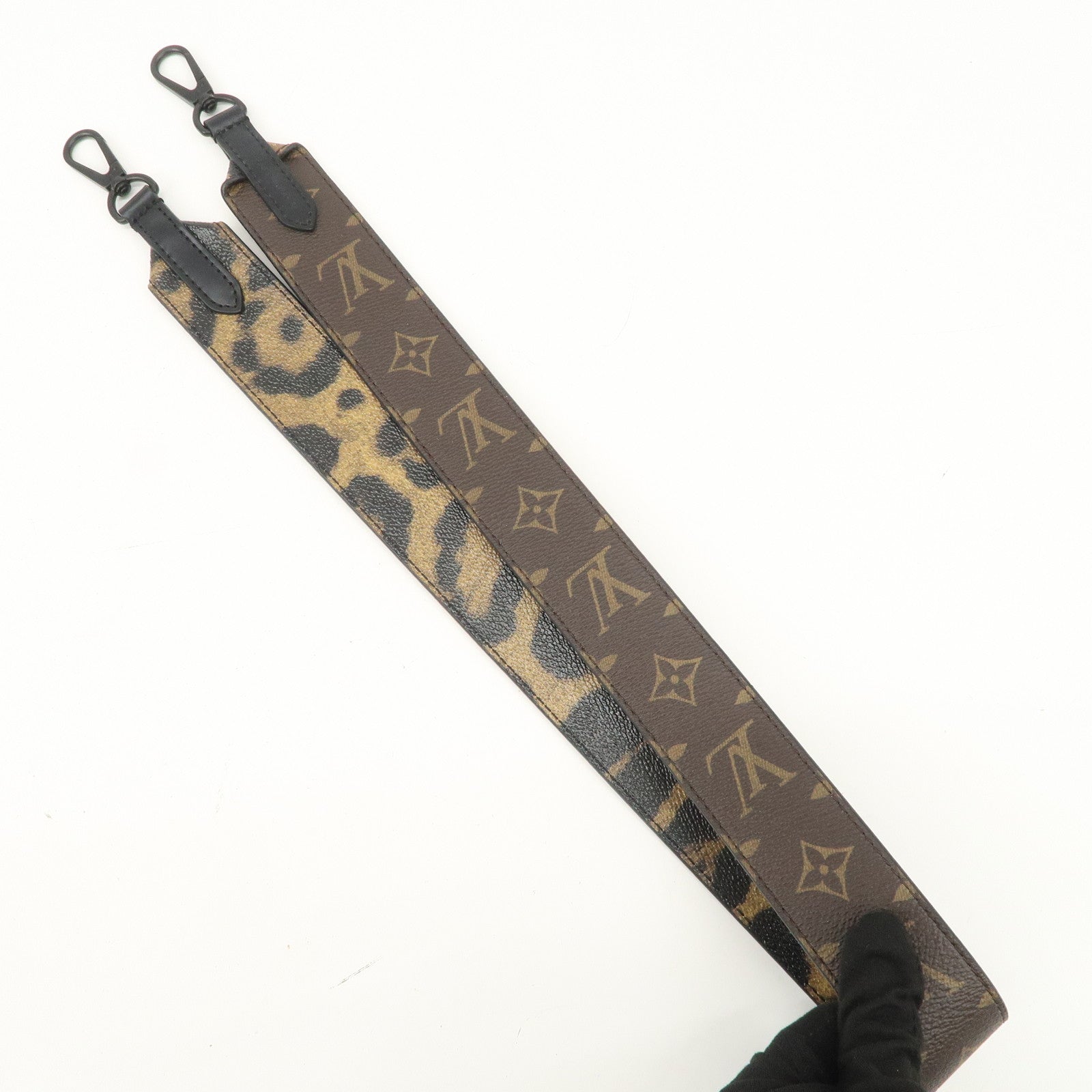 Louis Vuitton Monogram Canvas Shoulder Strap Leopard Brown J02290