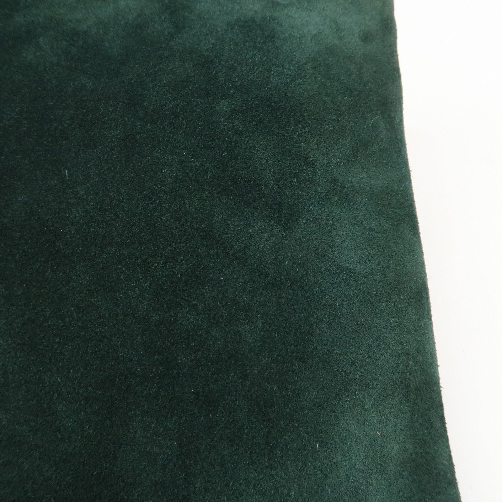 JIMMY CHOO VARENNE Suede Leather Chain Shoulder Bag Dark Green