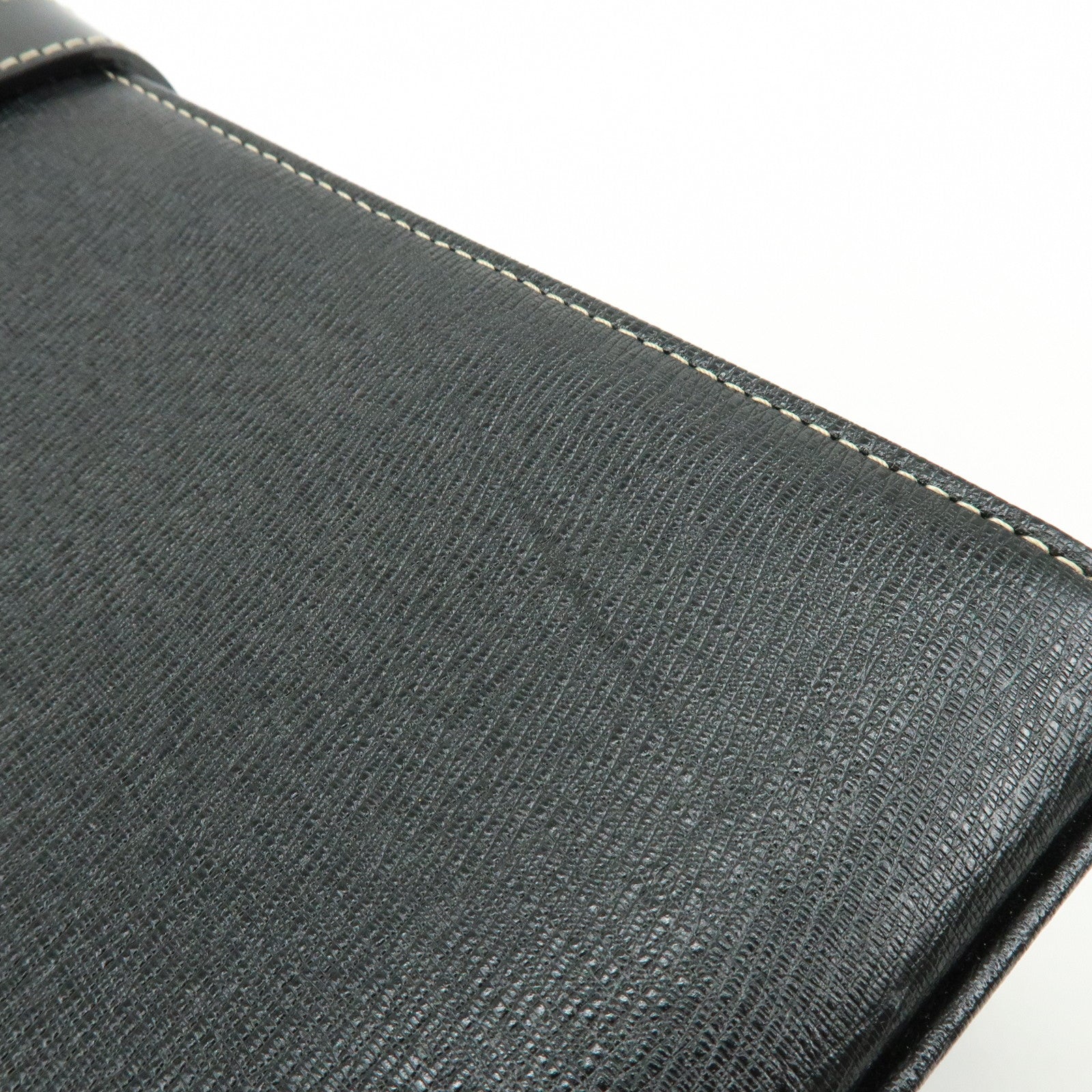BURBERRY Logo Leather Hand Bag Black
