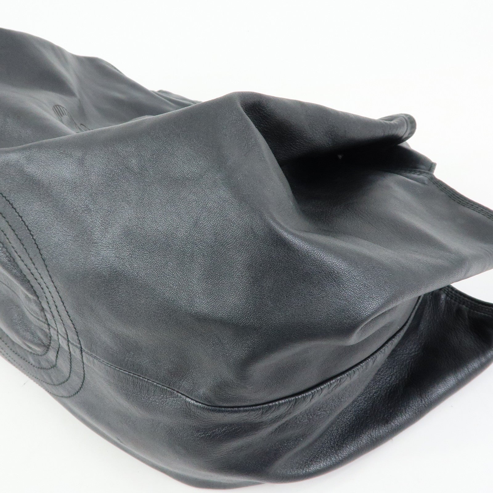 LOEWE Anagram Leather Nappa Aire Hand Bag Tote Bag Black