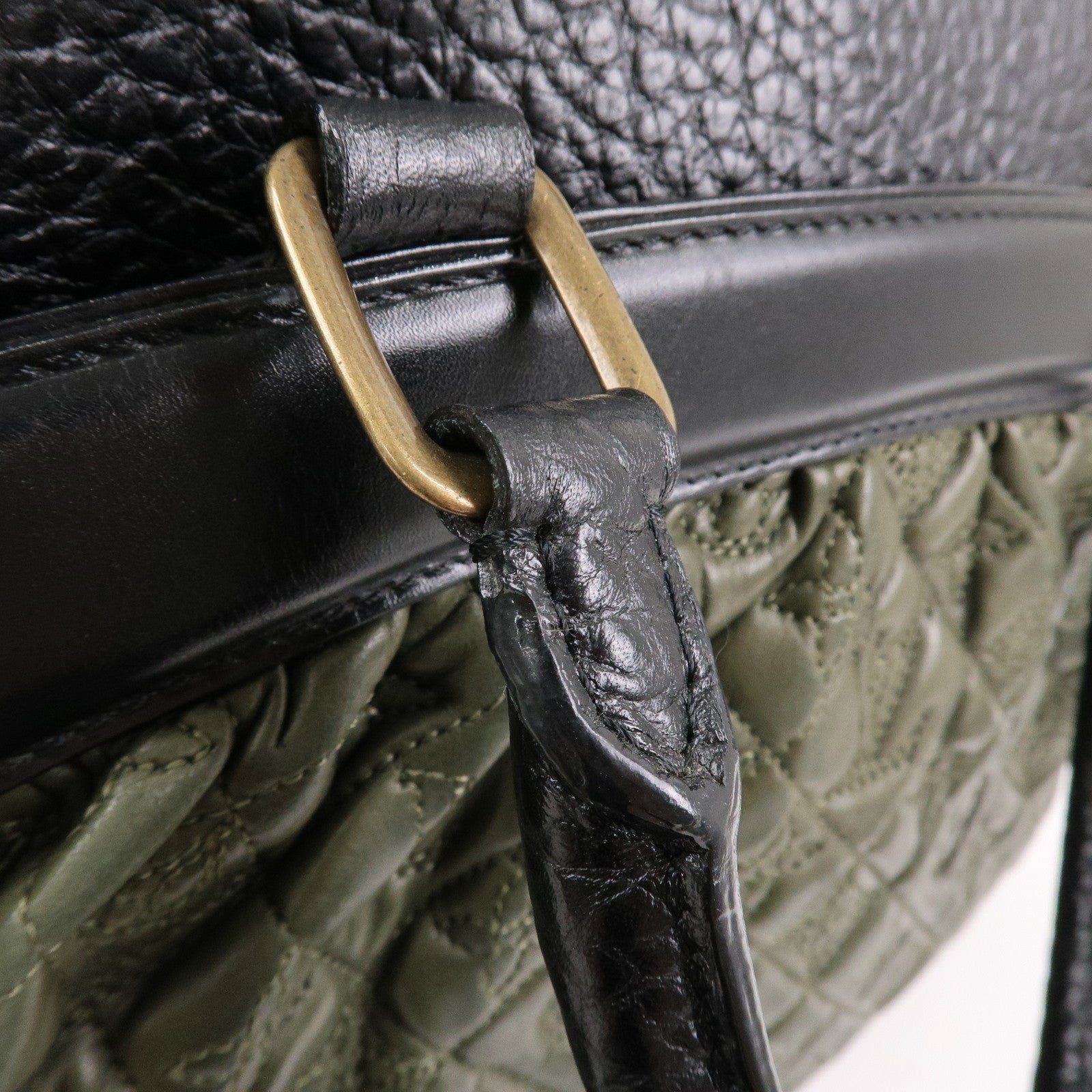Louis Vuitton Monogram Vienna Mitsy Lamb Skin Hand Bag Khaki M95103
