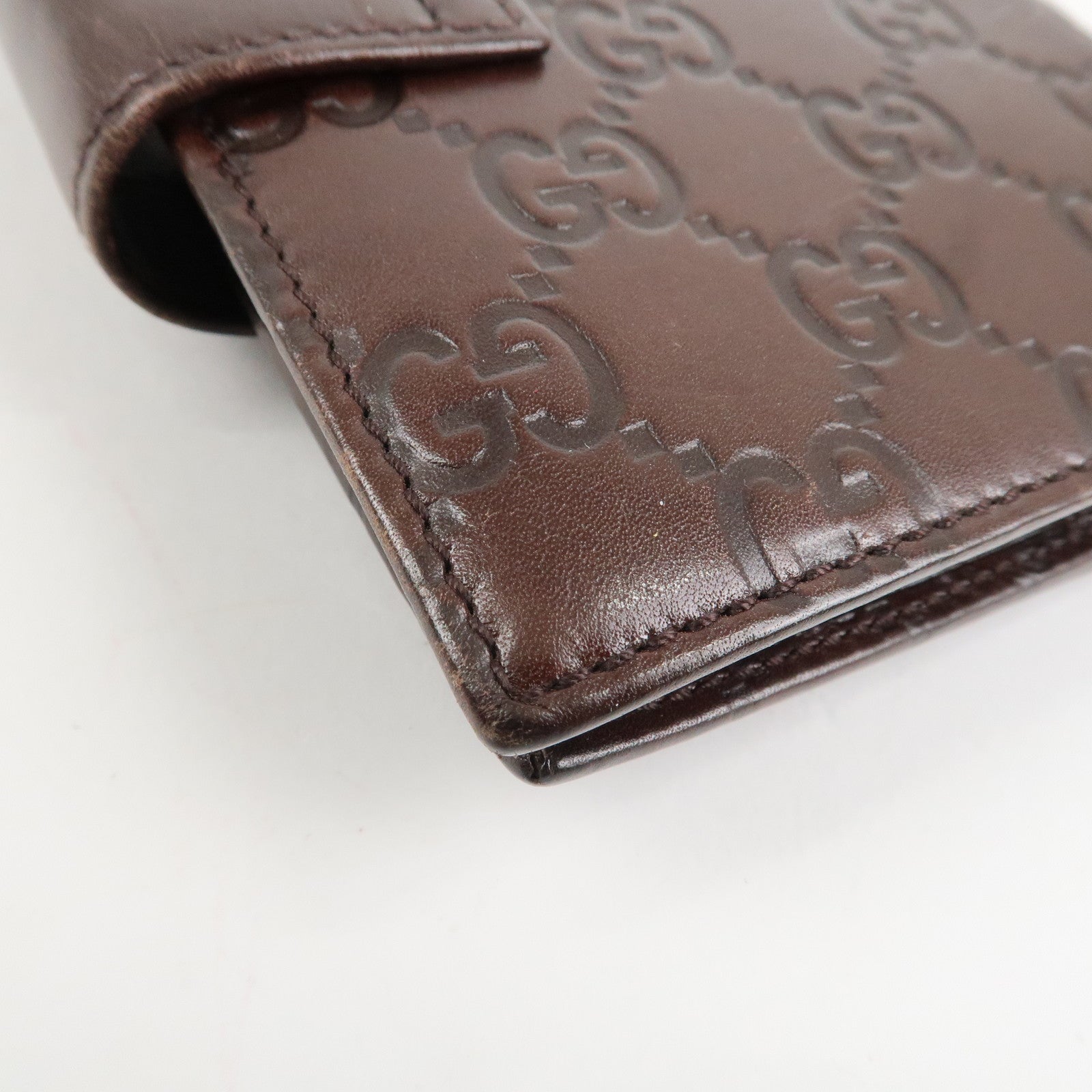 GUCCI Guccissima Leather Planner Cover Dark Brown 115240 Used