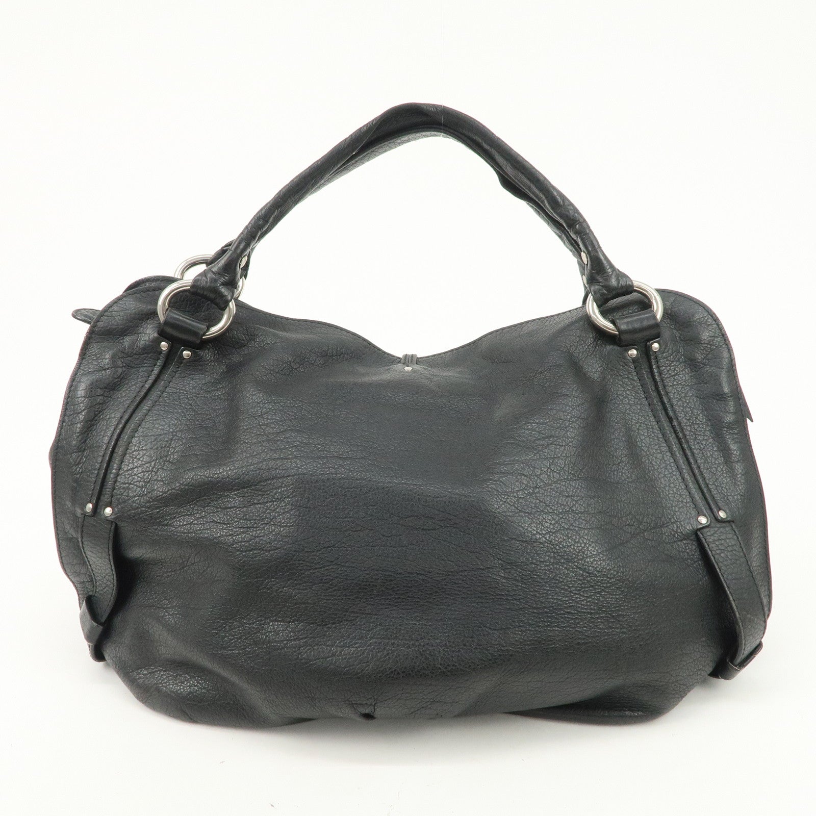 CELINE Bittersweet Leather Shoulder Bag Hand Bag Black