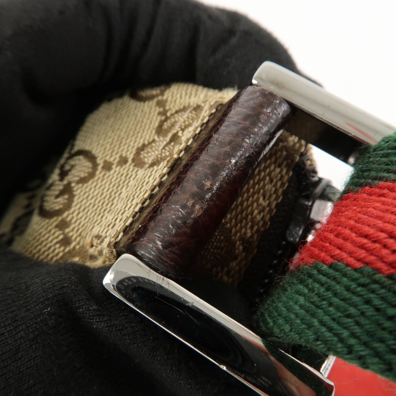 GUCCI Sherry GG Canvas Leather Shoulder Bag Beige 146309 Used