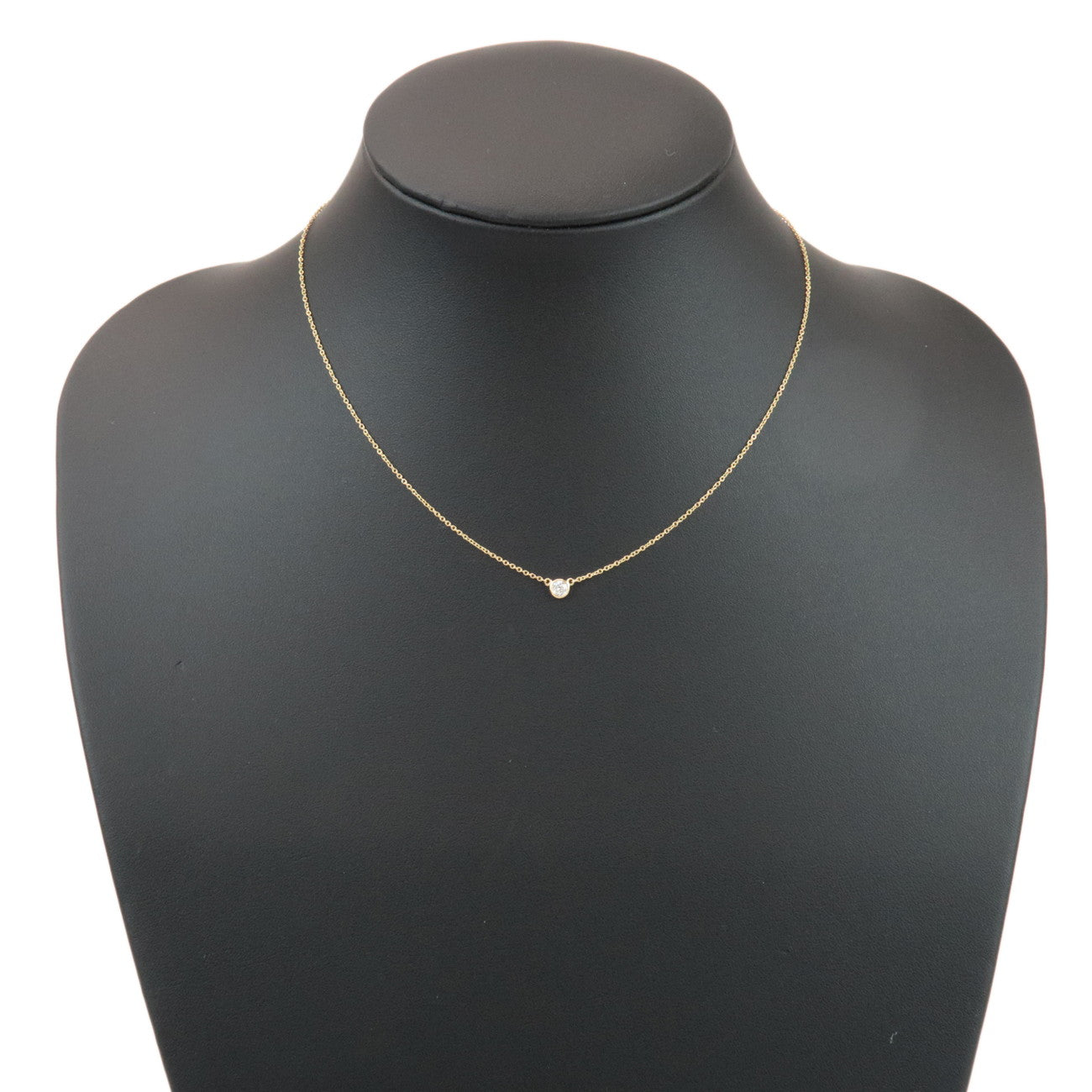 Tiffany & Co By The Yard 1P Diamond Necklace K18 750YG Yellow Gold