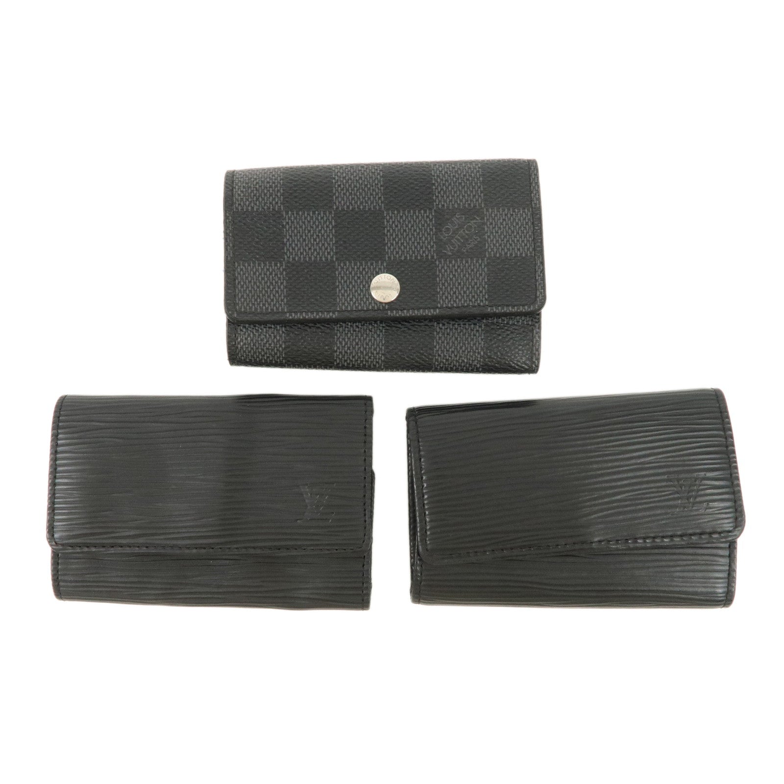 Louis Vuitton Epi Damier Glaphite Set of 3 Multicles 6 Key Case Used