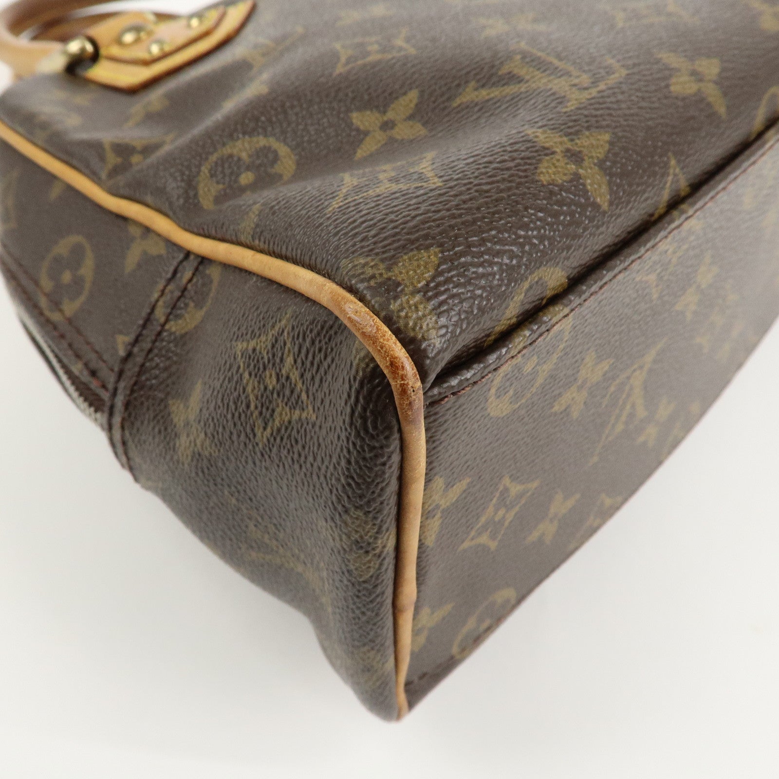 Louis Vuitton Monogram Manhattan PM Hand Bag Brown M40026 Used
