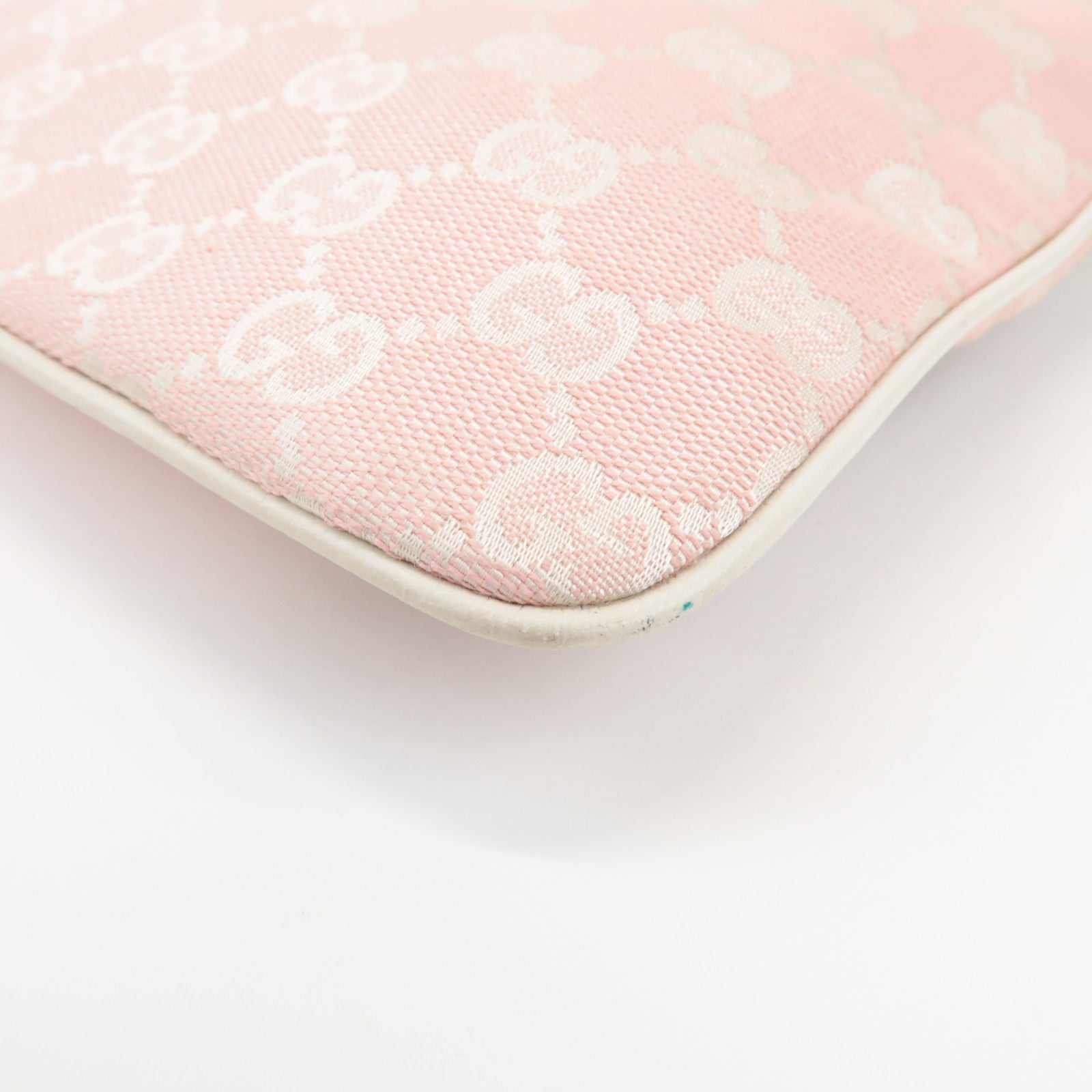 GUCCI Sherry GG Canvas Leather Shoulder Bag Pink 144388