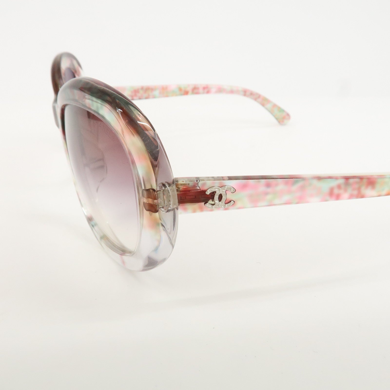 CHANEL COCO Mark Plastic Sunglasses 57□17 Multicolor 5219-A Used