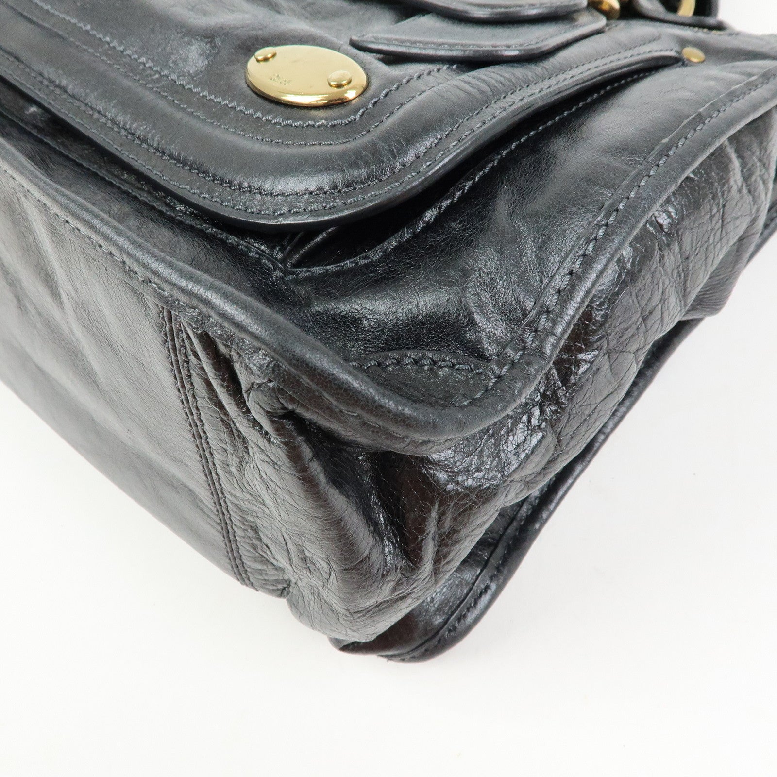 Chloe Bay Leather Hand Bag Tote Bag Black