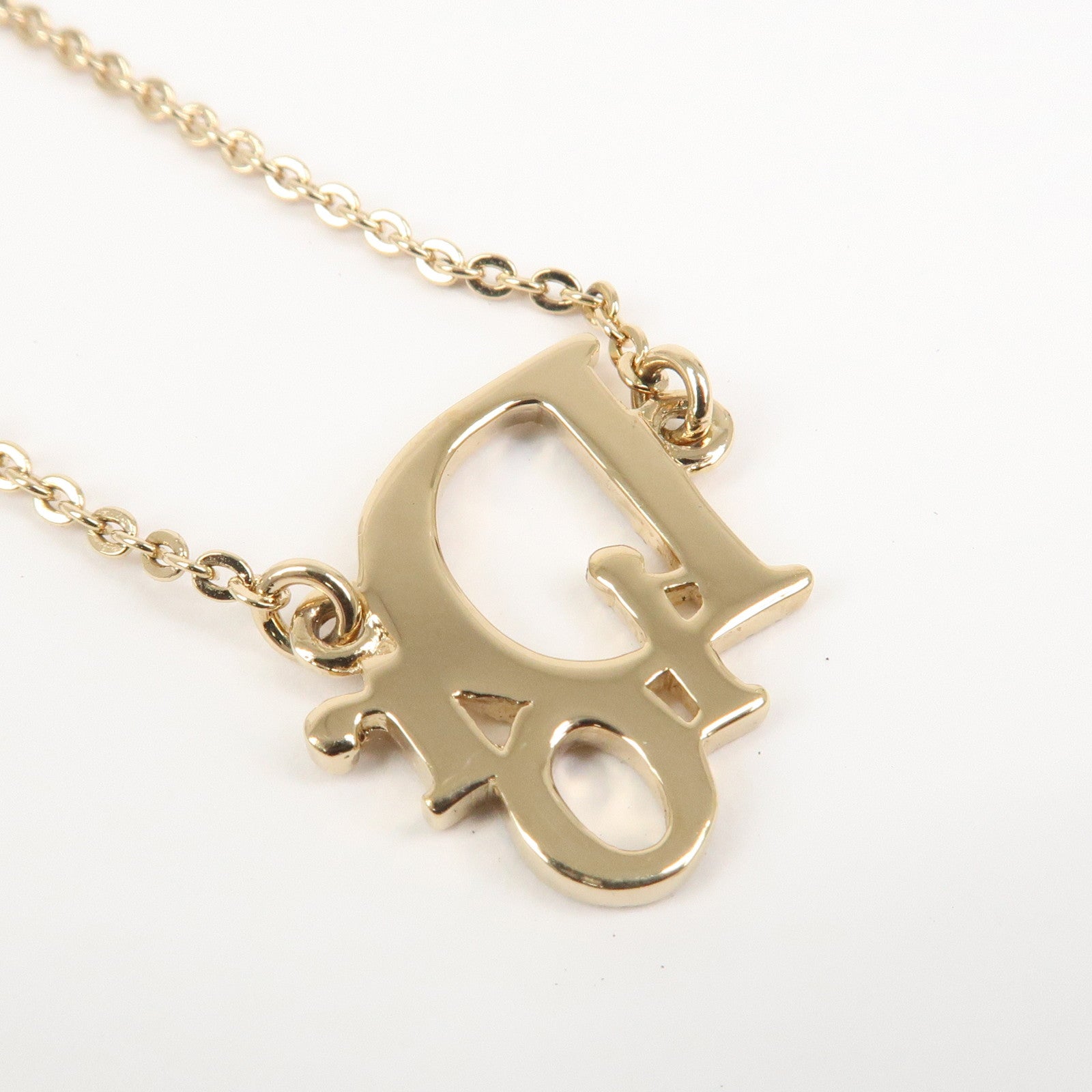 Christian Dior Logo Metal Bracelet Gold Crystals