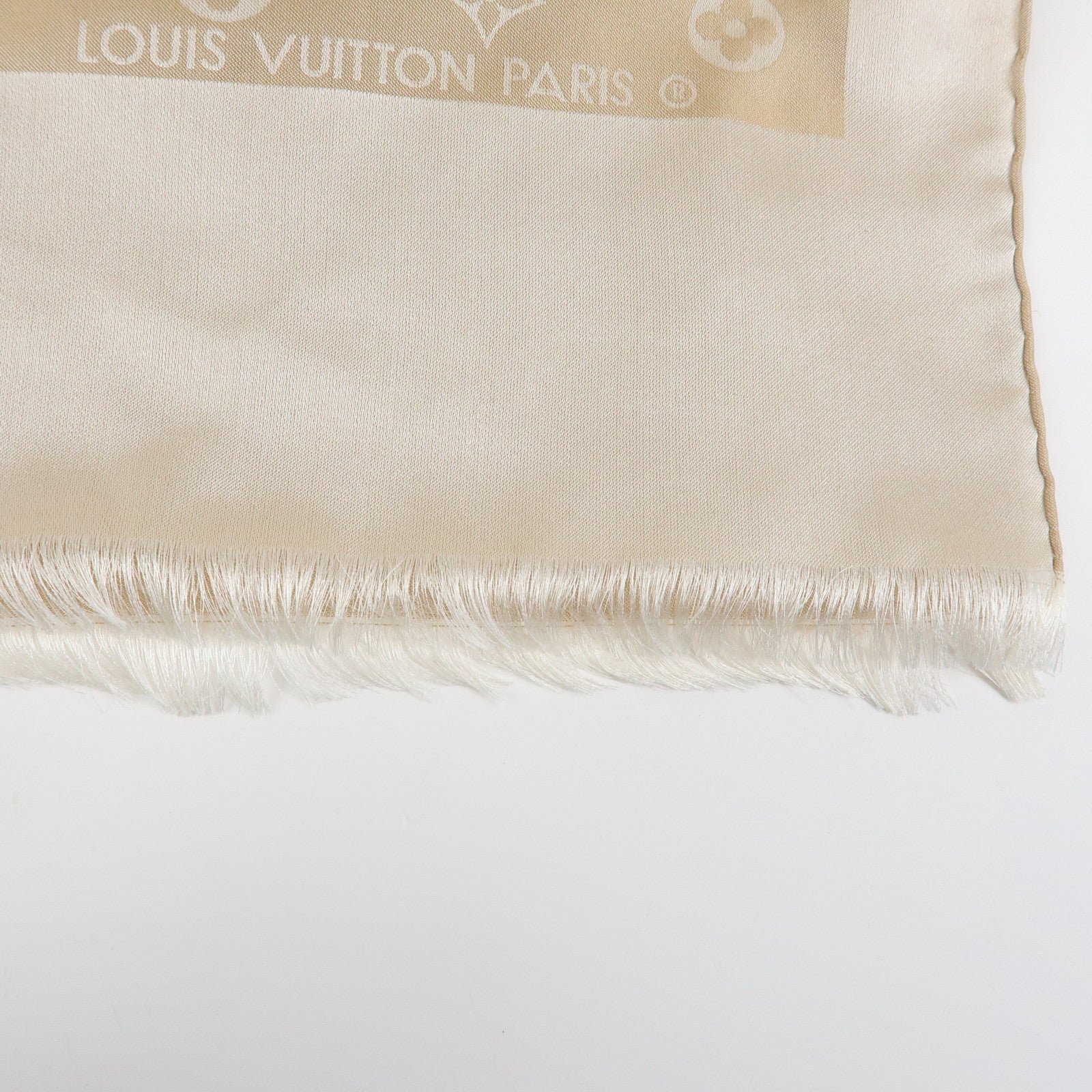 Louis Vuitton Echarpe Capri Silk 100% Scarf Beige M71051